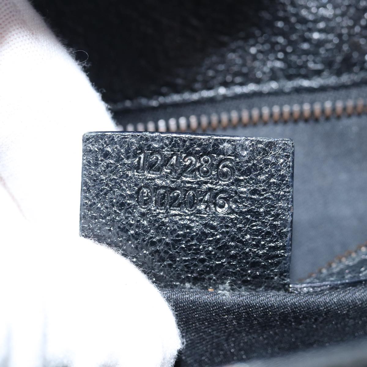 GUCCI GG Canvas Hand Bag Black 124286 81873