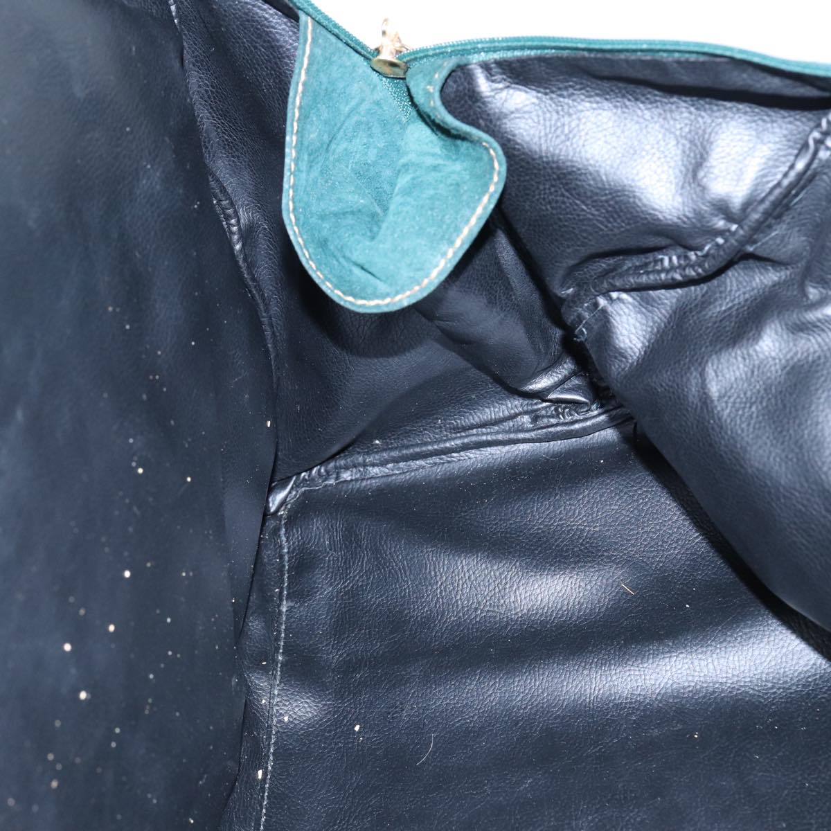 FENDI Boston Bag Leather Suede Green 81893