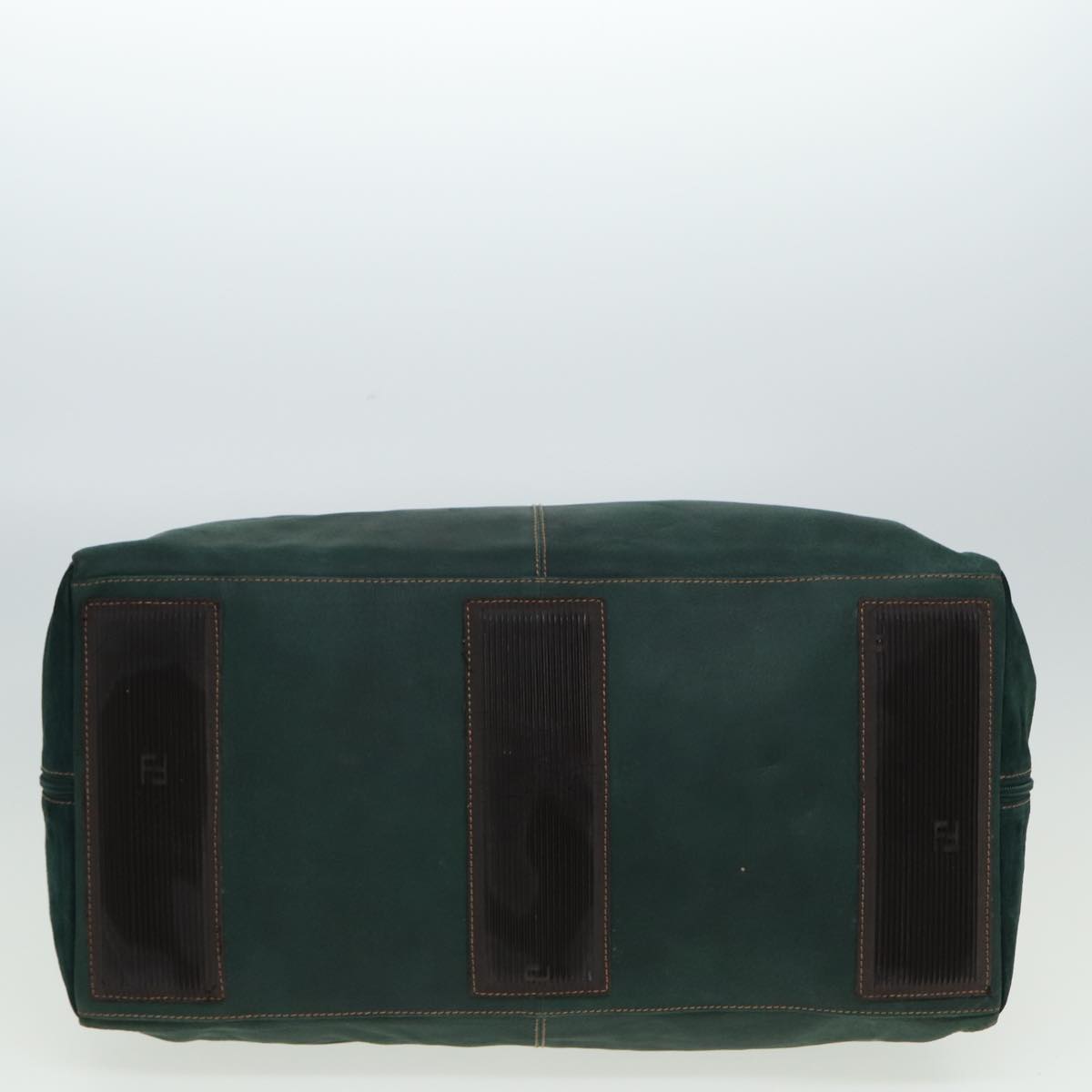 FENDI Boston Bag Leather Suede Green 81893