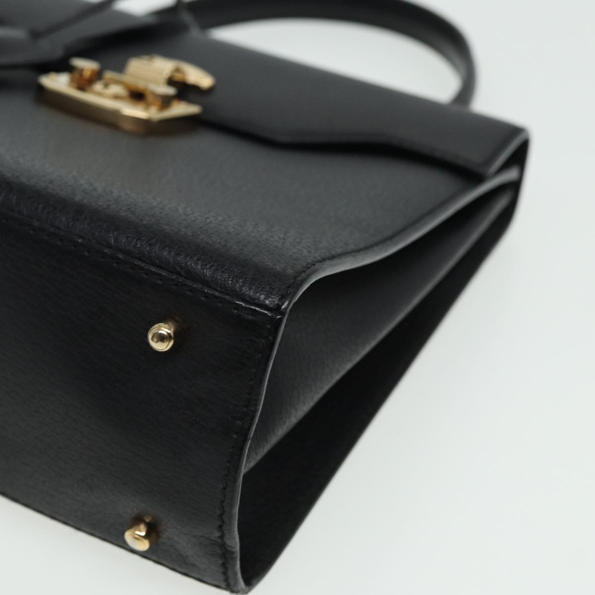 GUCCI Ready Lock Hand Bag Leather 2way Black 000 2026 0258 81897