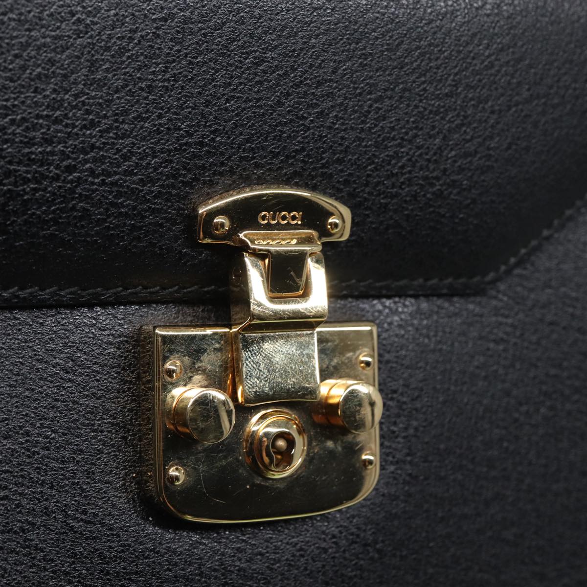 GUCCI Ready Lock Hand Bag Leather 2way Black 000 2026 0258 81897