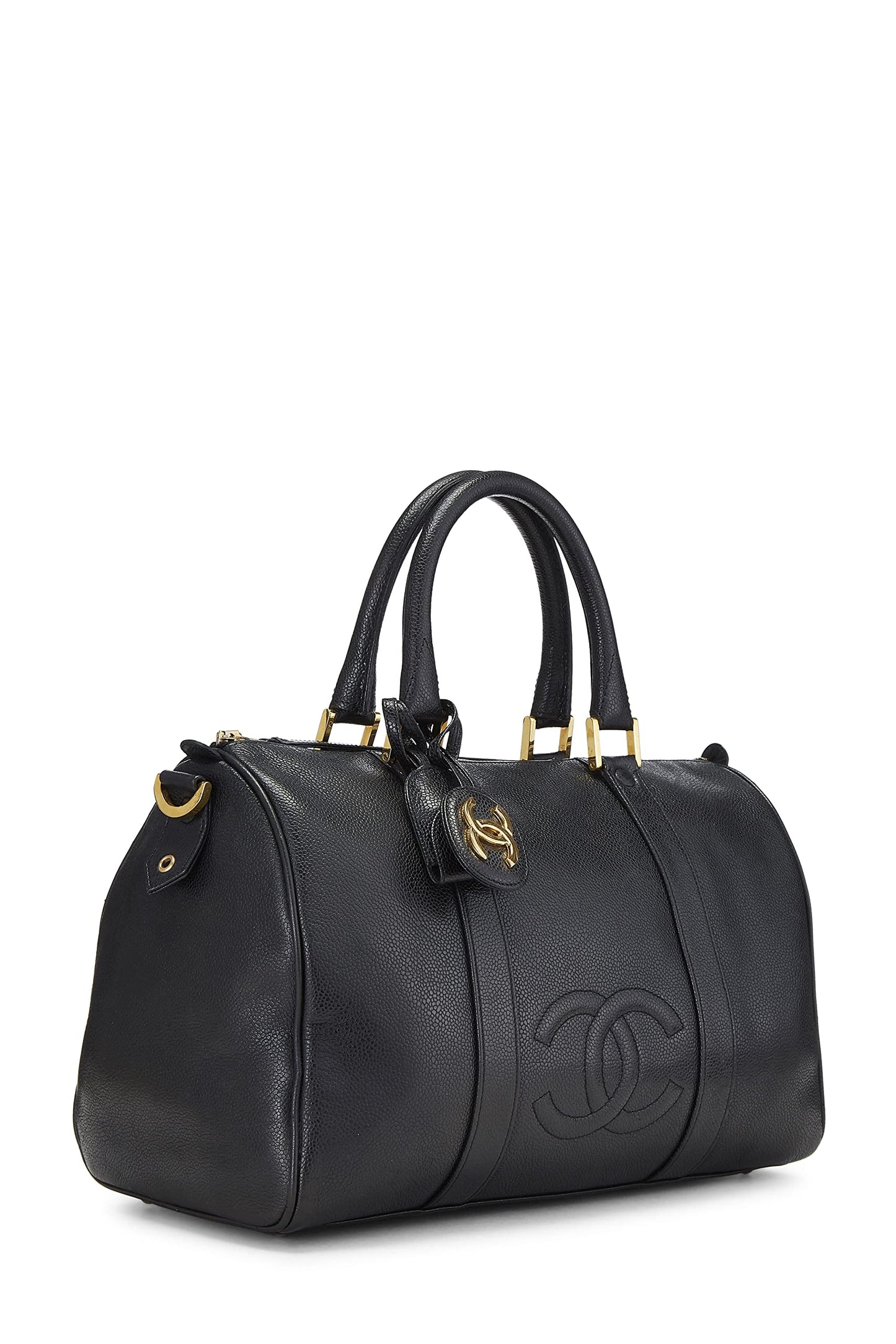 Chanel,  Black Caviar Boston Small, Black