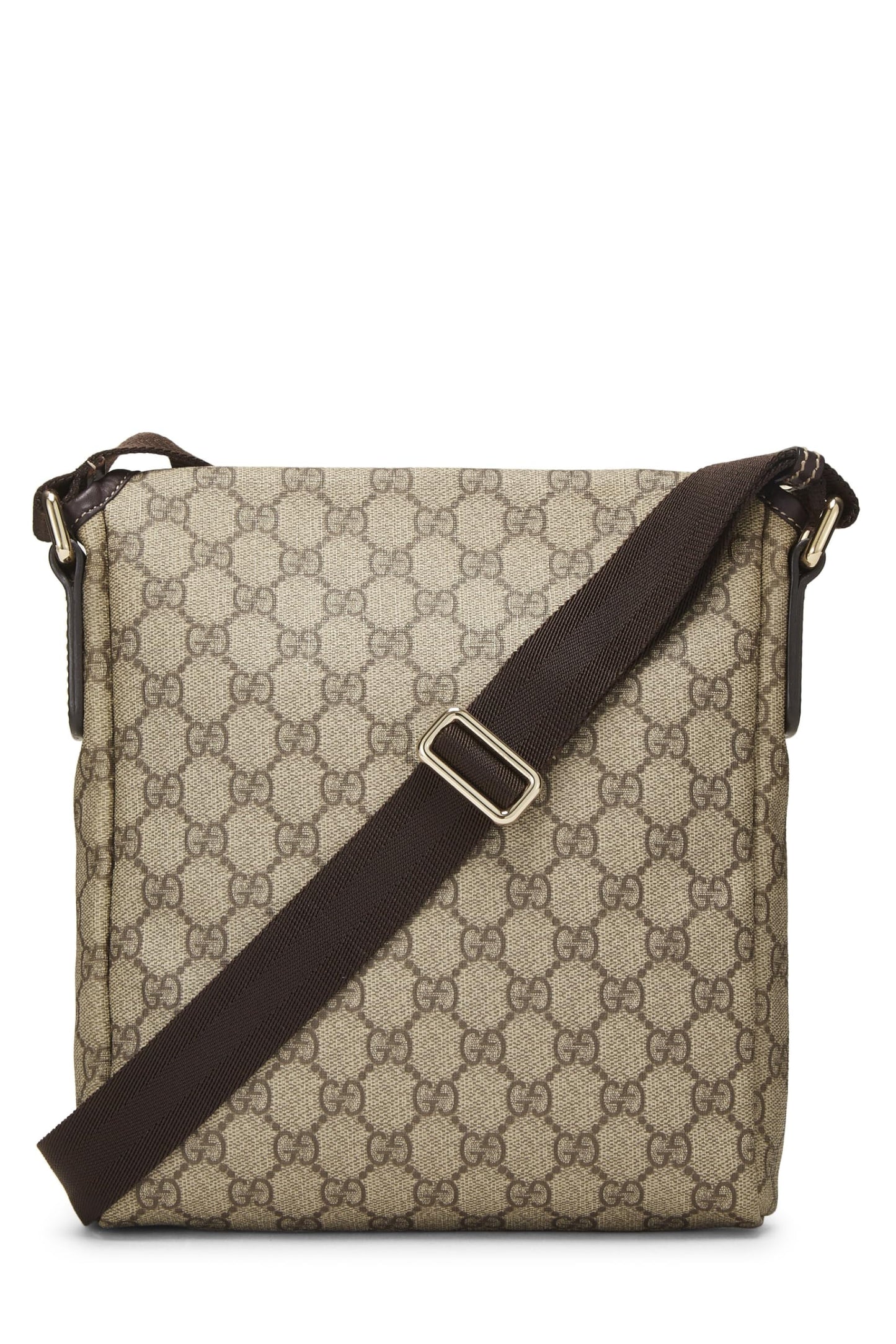 Gucci,  Original GG Supreme Canvas Flap Messenger Small, Brown