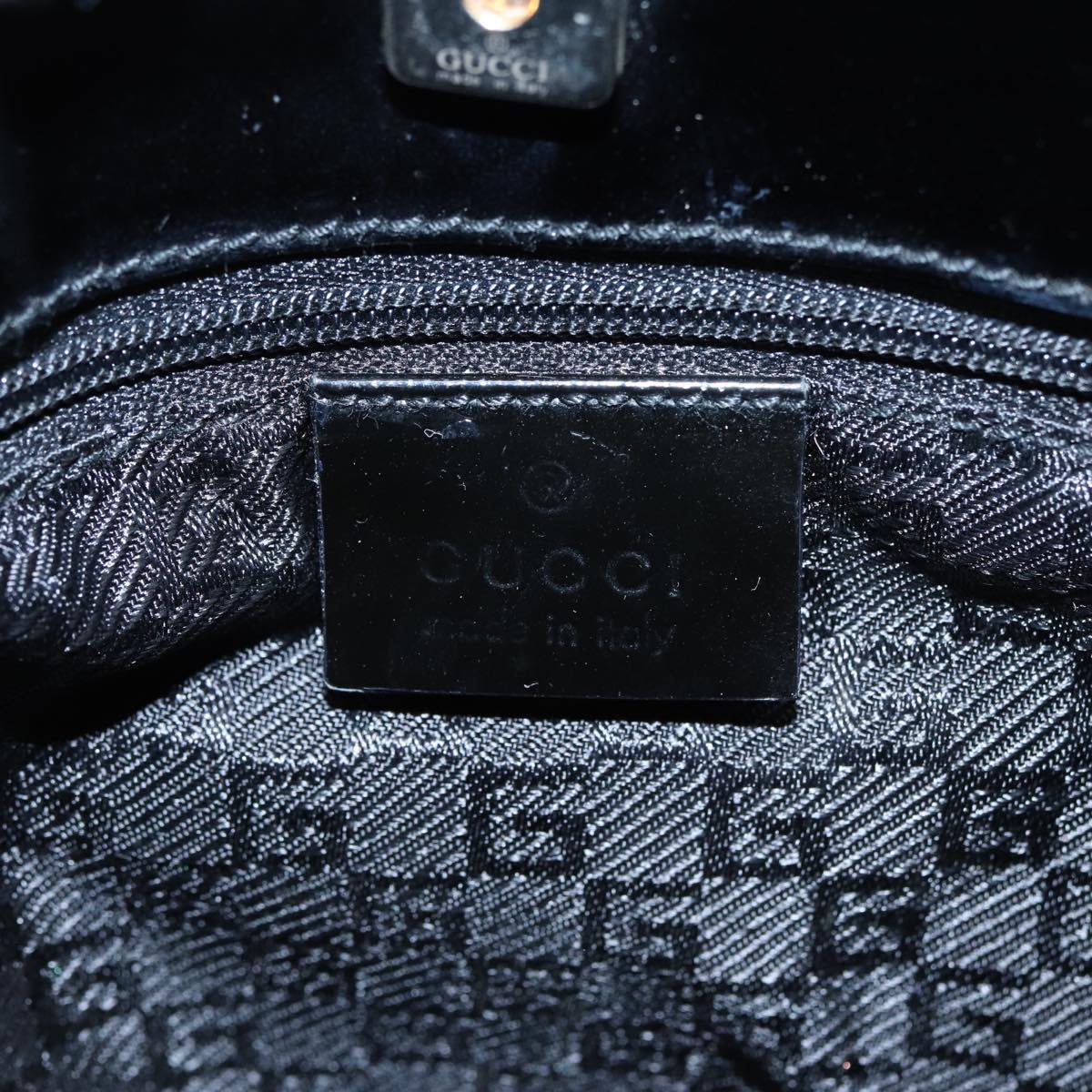 GUCCI Shoulder Bag Canvas Gray Black white 001 4231 81957