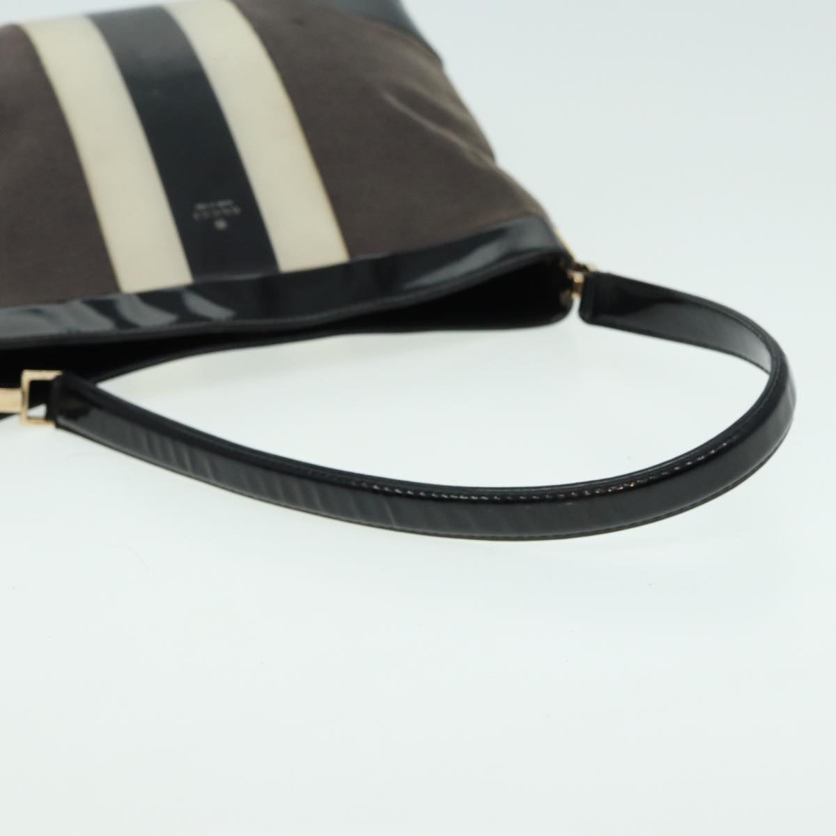 GUCCI Shoulder Bag Canvas Gray Black white 001 4231 81957