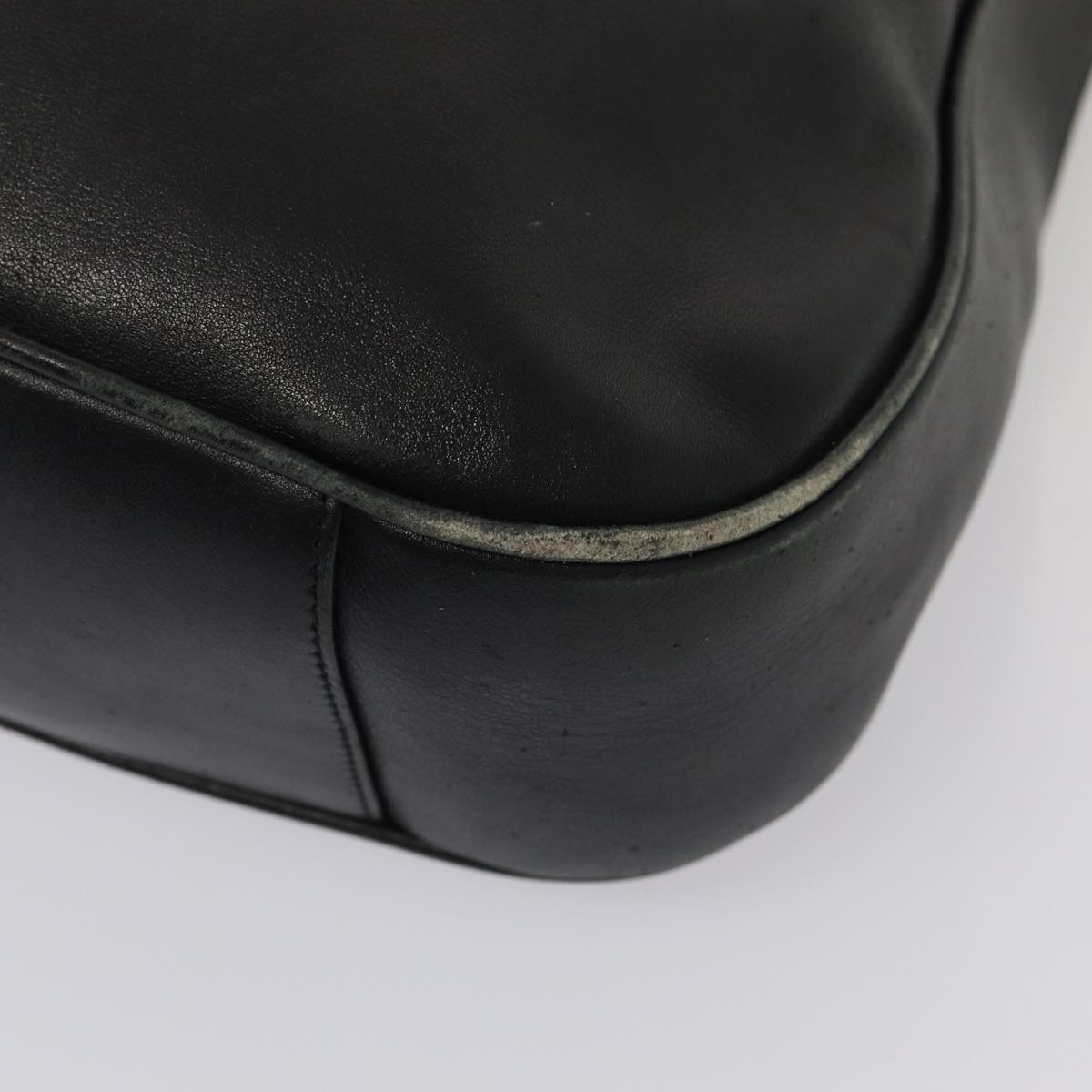 GUCCI Bamboo Hand Bag Leather 2way Black 001 1014 1577 81973