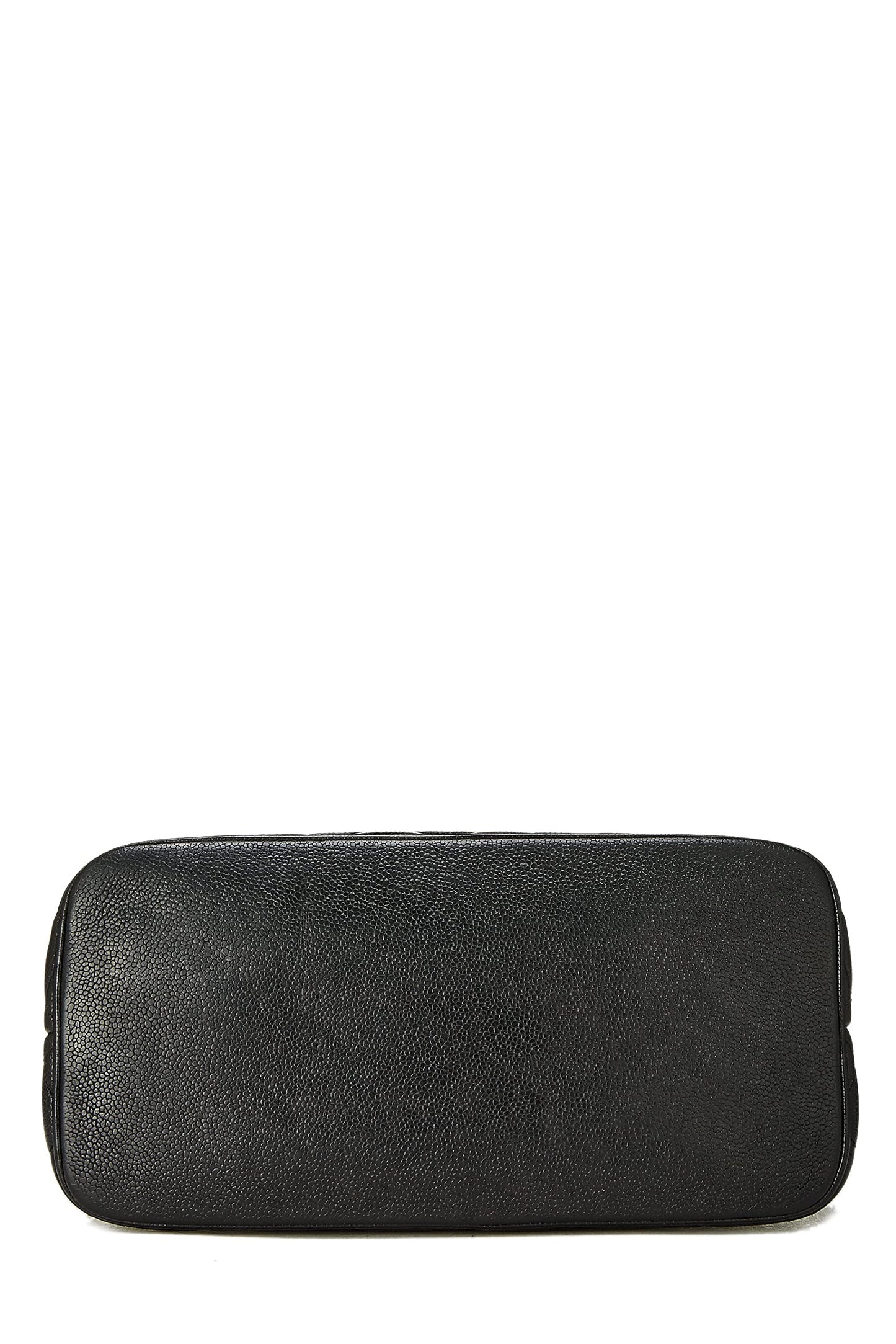 Chanel,  Black Quilted Caviar Medallion Tote, Black