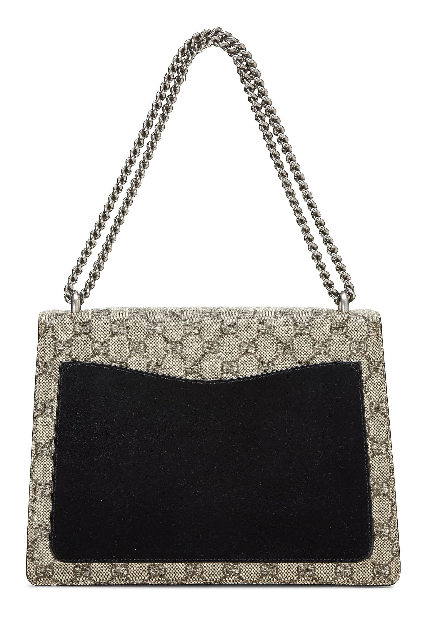 Gucci,  Black GG Supreme Canvas Embellished Dionysus Bag Medium, Black