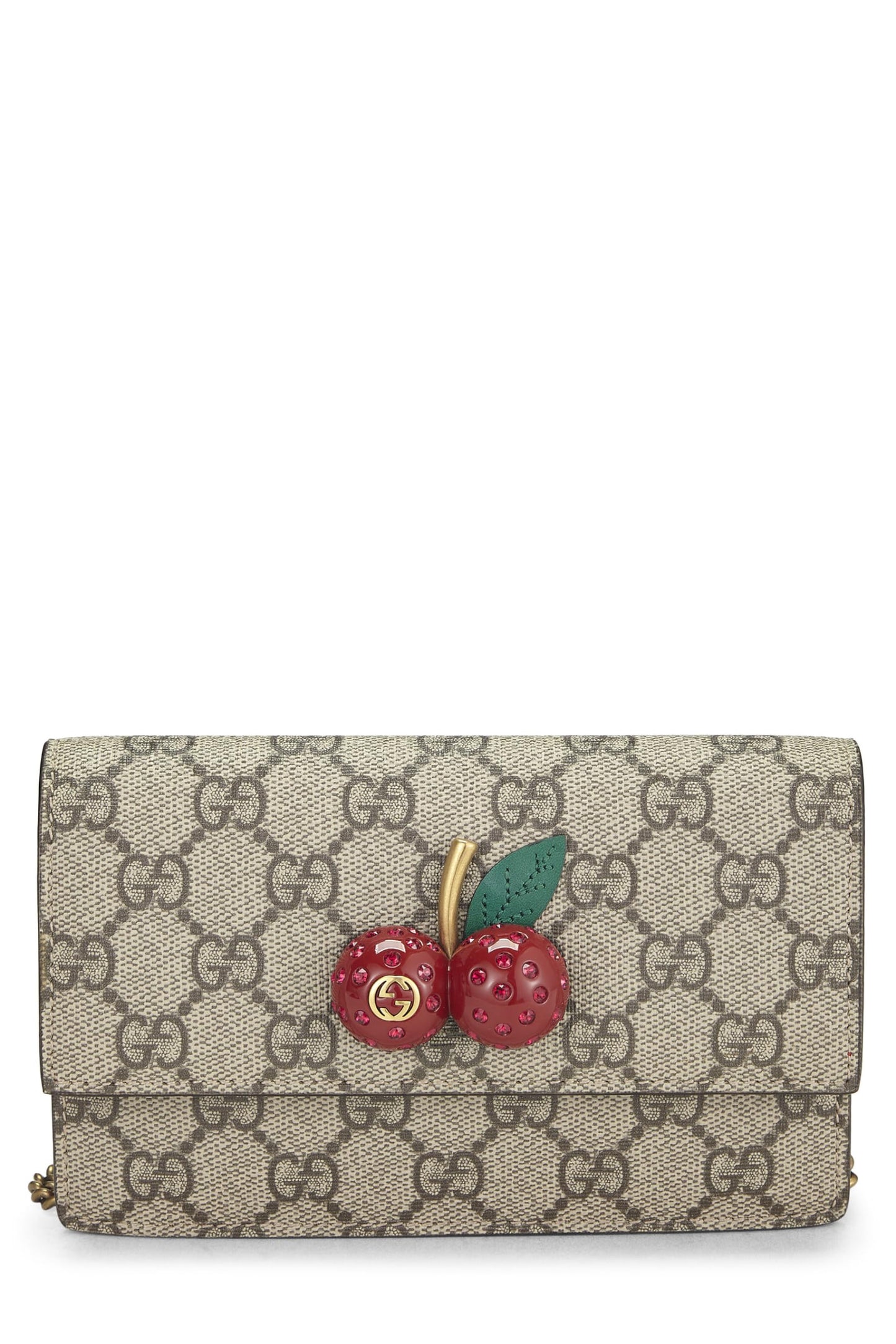 Gucci,  Original GG Supreme Canvas Cherry Convertible Clutch Mini, Red