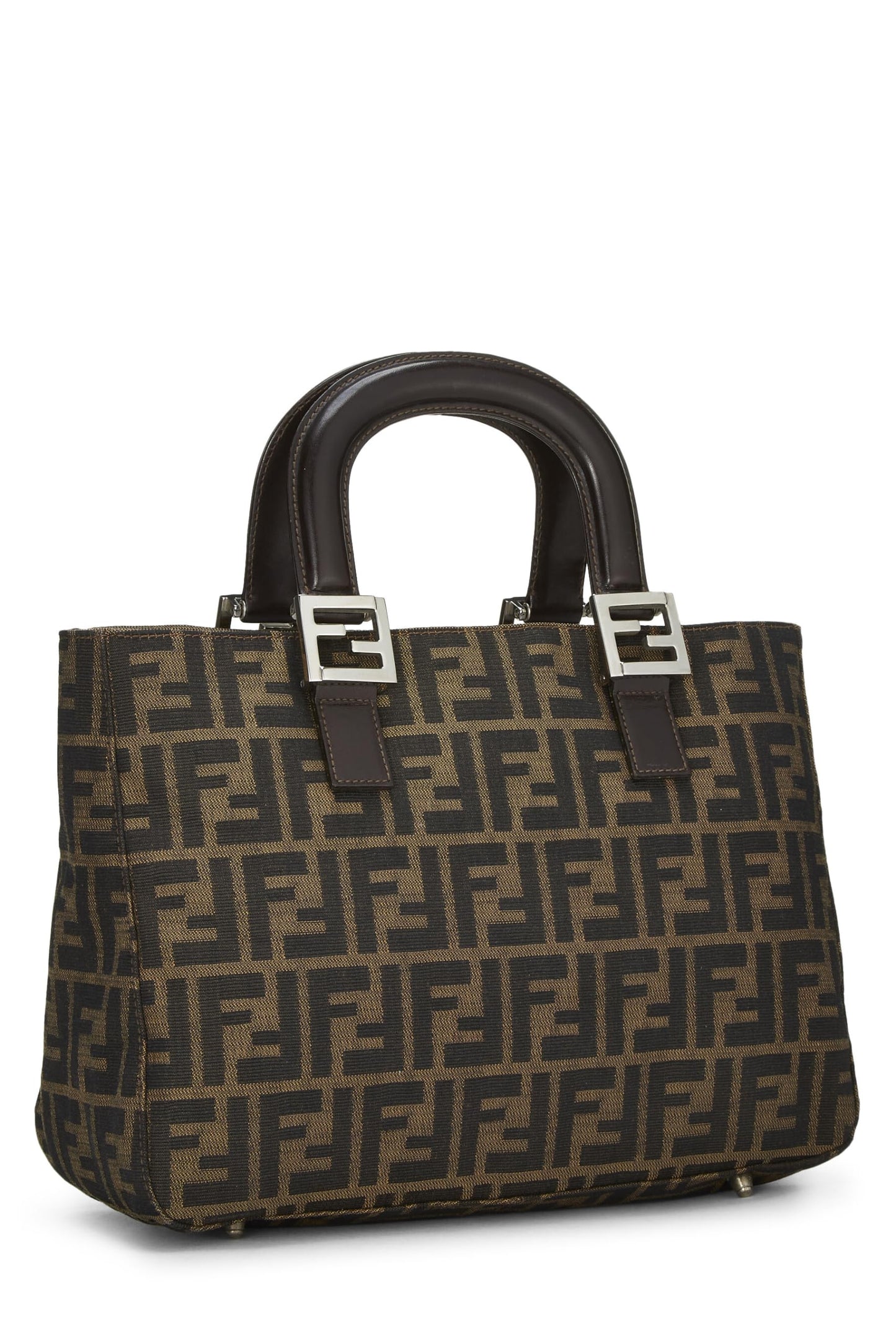 Fendi,  Brown Zucca Canvas Handbag Small, Brown