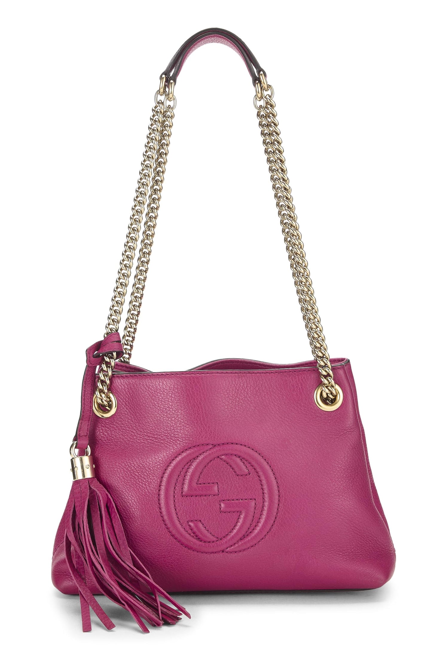 Gucci,  Purple Leather Soho Chain Tote Small, Purple