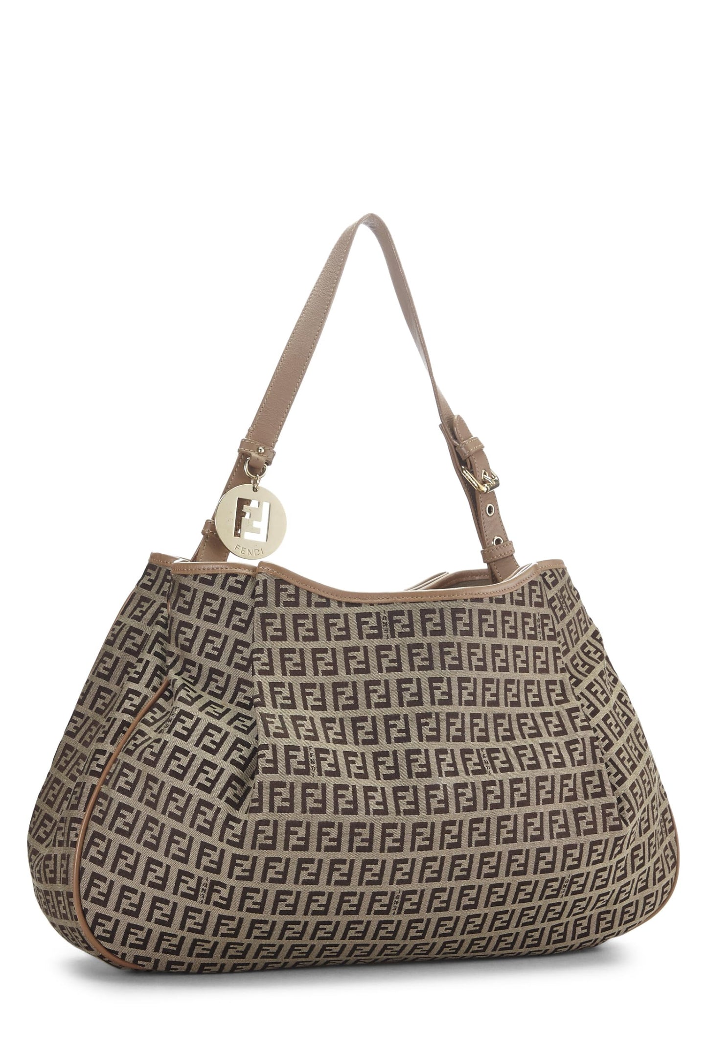 Fendi,  Brown Zucchino Shoulder Bag Large, Brown