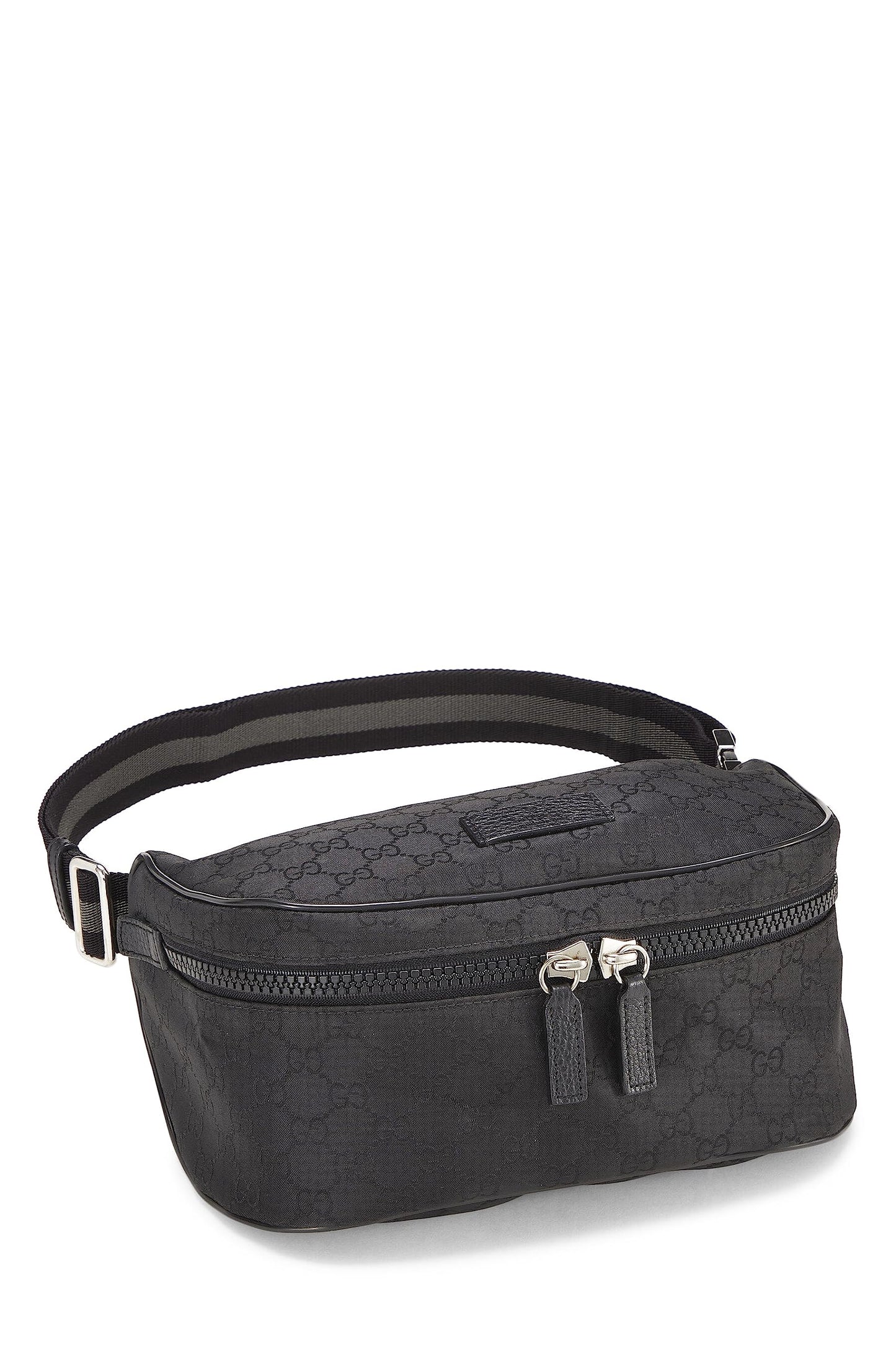 Gucci,  Black Nylon GG Waist Pouch, Black