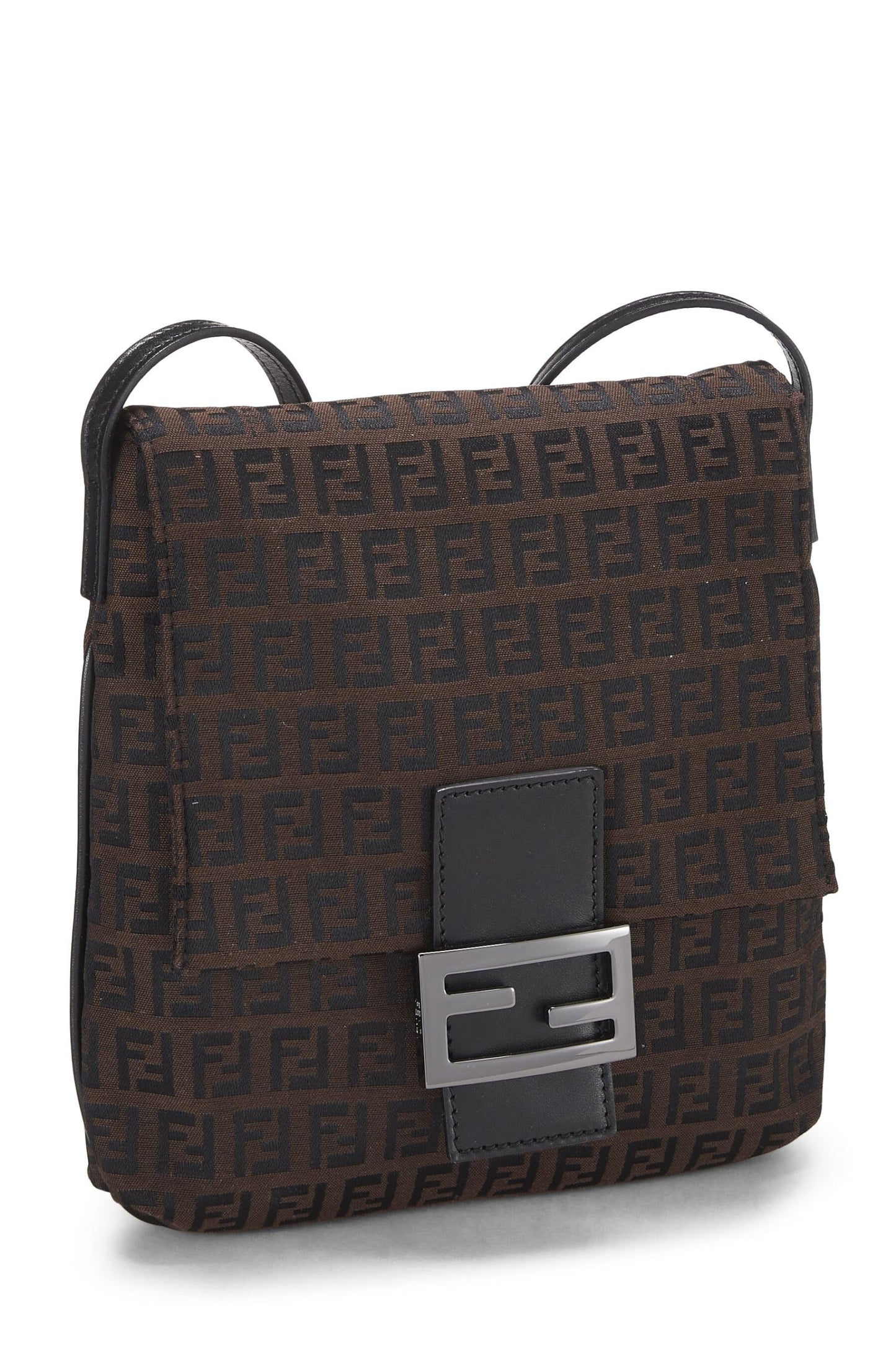 Fendi,  Brown Zucchino Canvas Tube Messenger Small, Brown