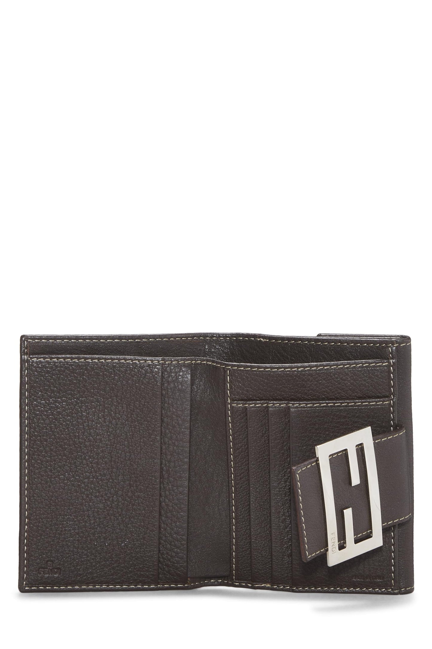 Fendi,  Brown Zucca Canvas Compact Wallet, Brown