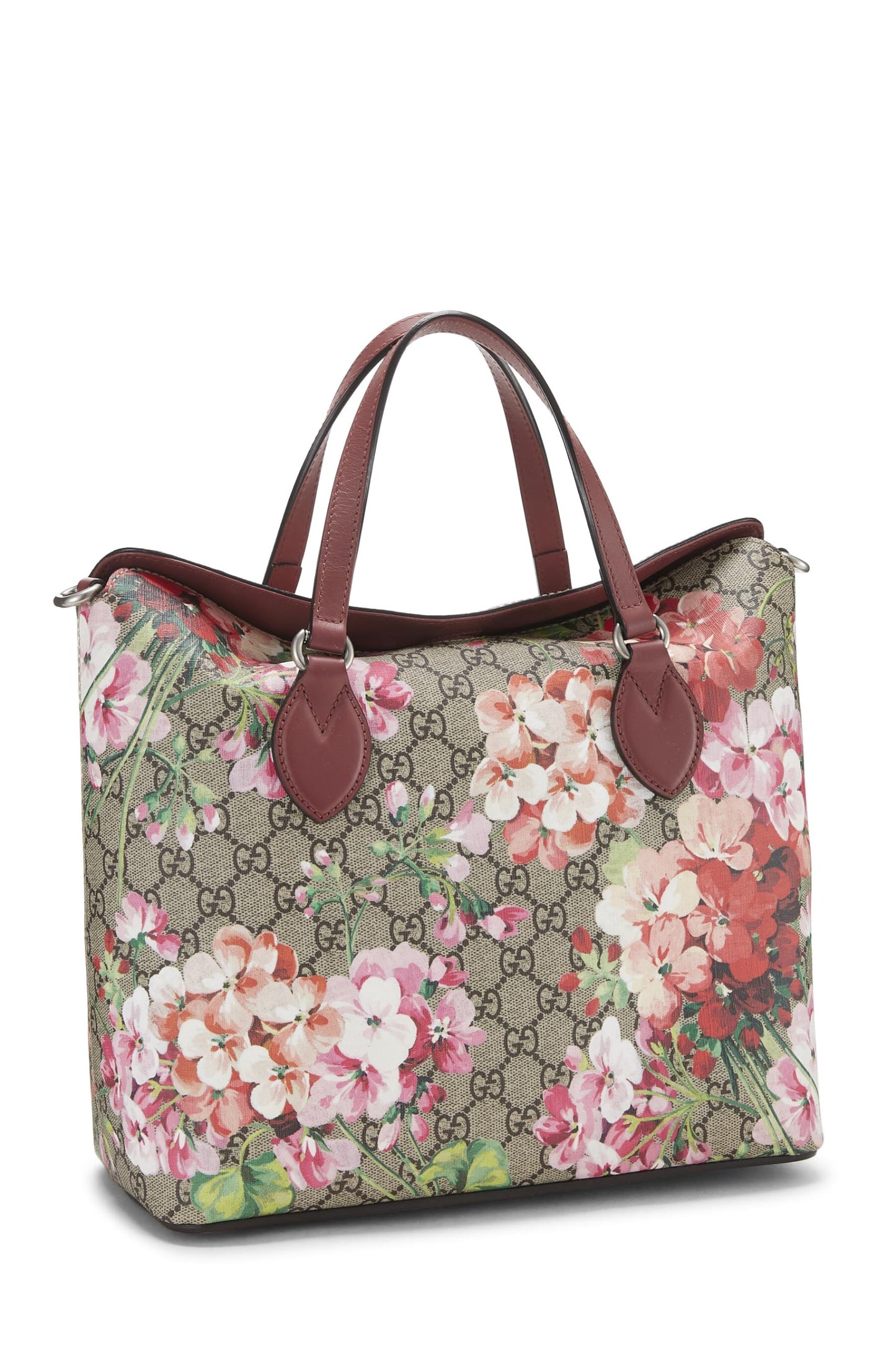 Gucci,  Pink GG Blooms Supreme Canvas Fold Over Bag, Pink