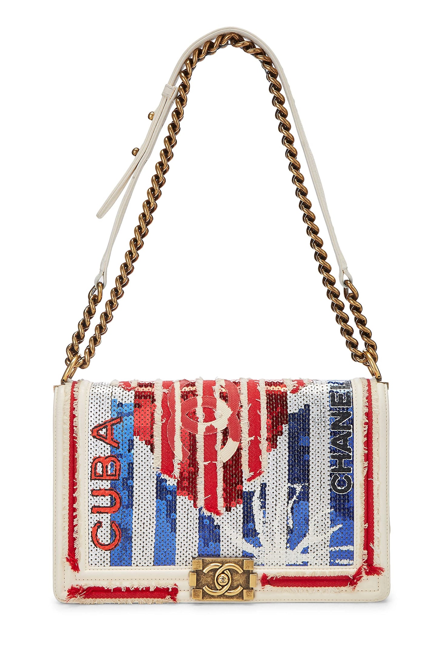 Chanel,  Paris-Cuba Red & Blue Sequin Boy Bag Medium, Multi
