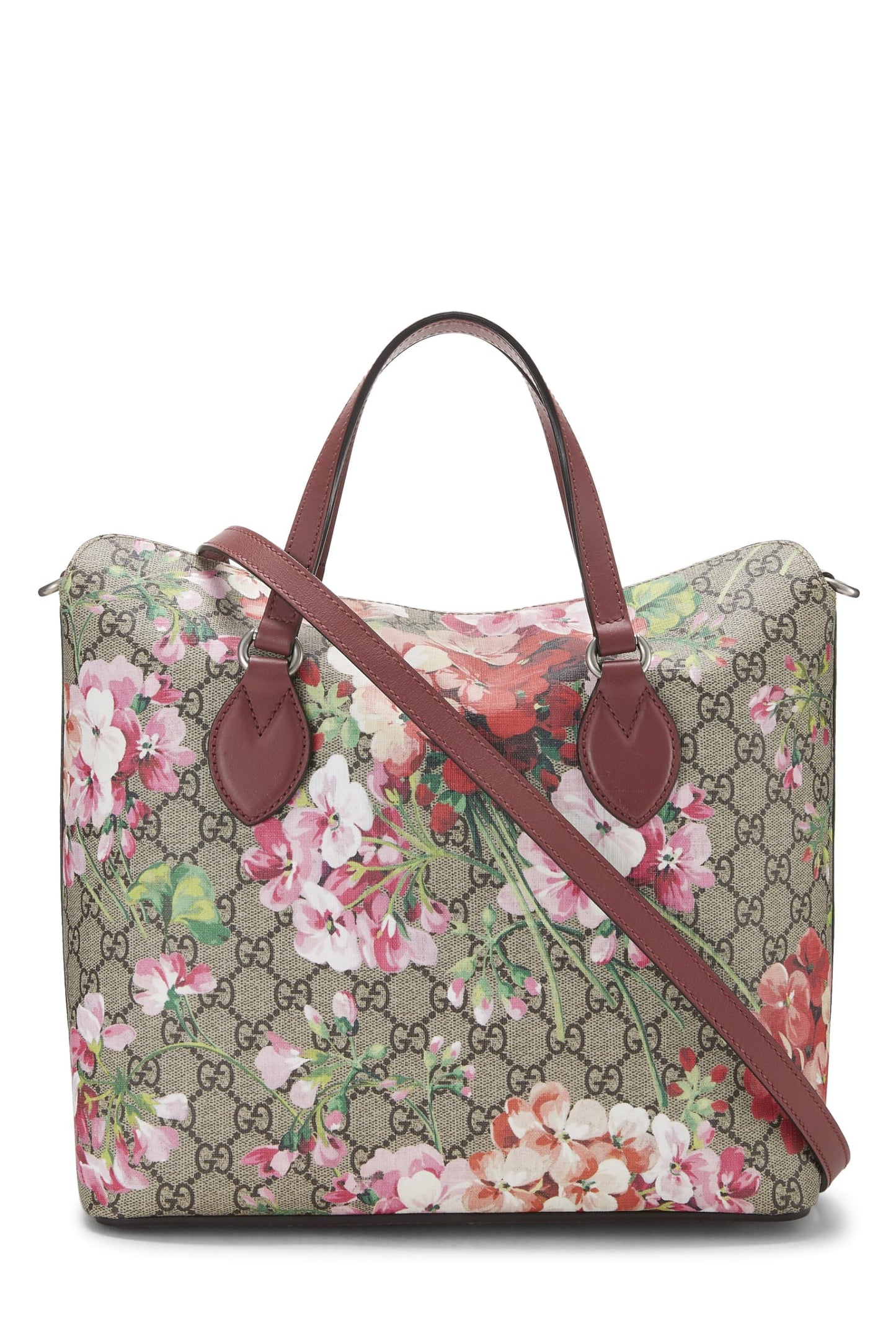 Gucci,  Pink GG Blooms Supreme Canvas Fold Over Bag, Pink
