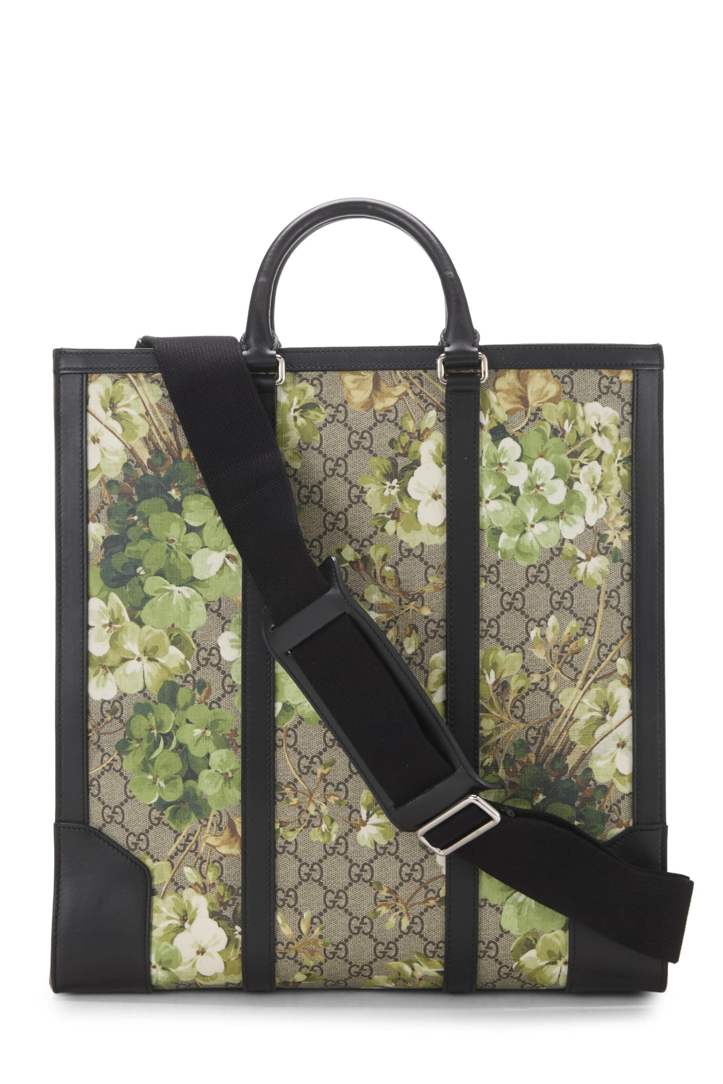 Gucci,  Green GG Supreme Coated Canvas Blooms Tote Large, Green