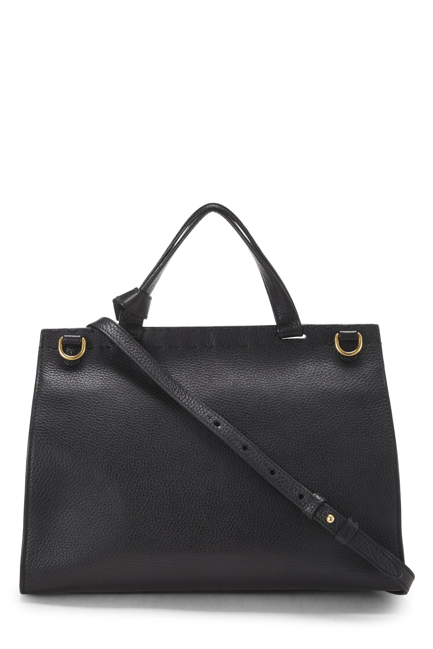 Gucci,  Black Leather GG Marmont Top Handle Flap Bag Small, Black