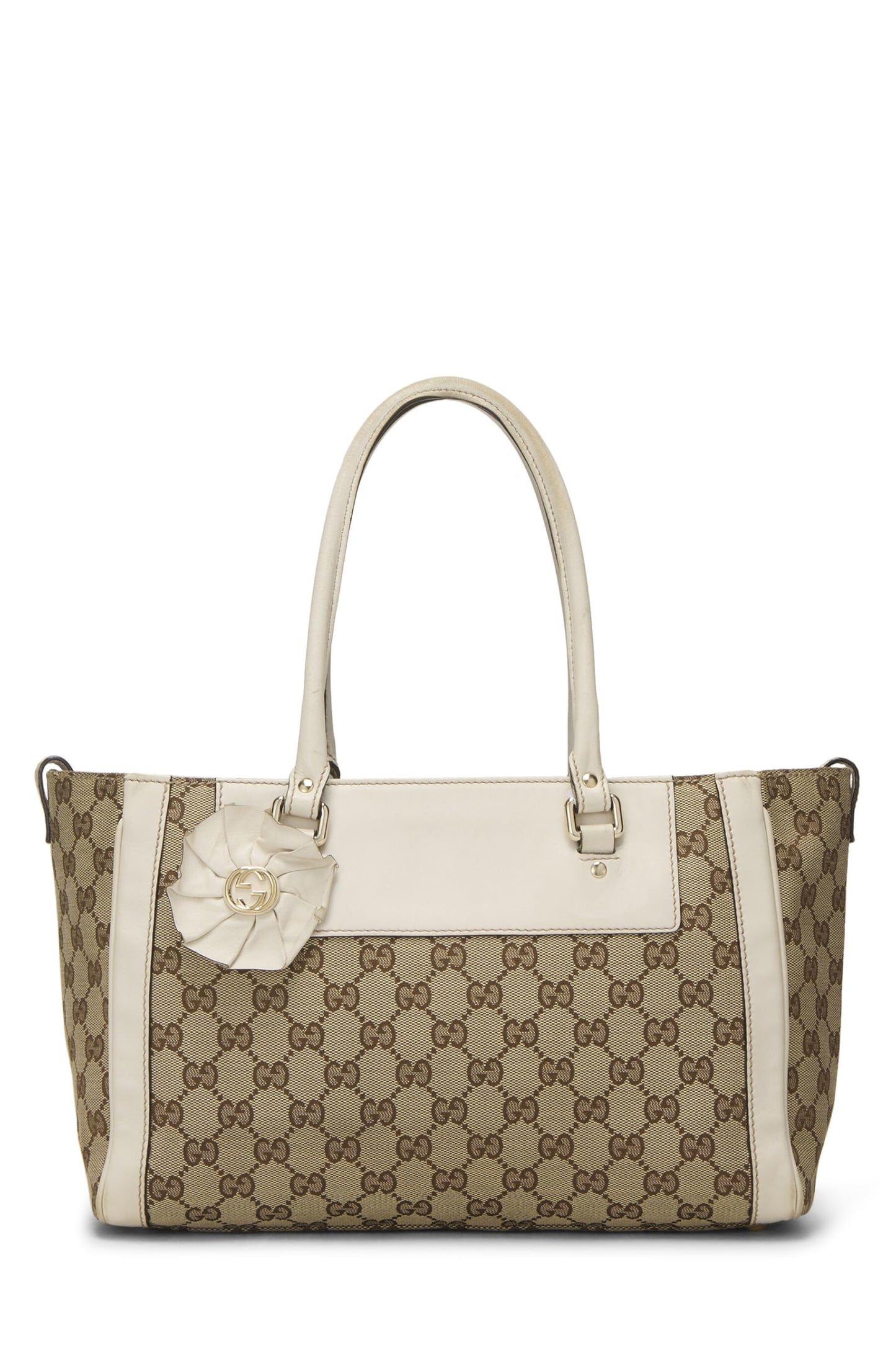 Gucci,  White Original GG Canvas Handbag, White