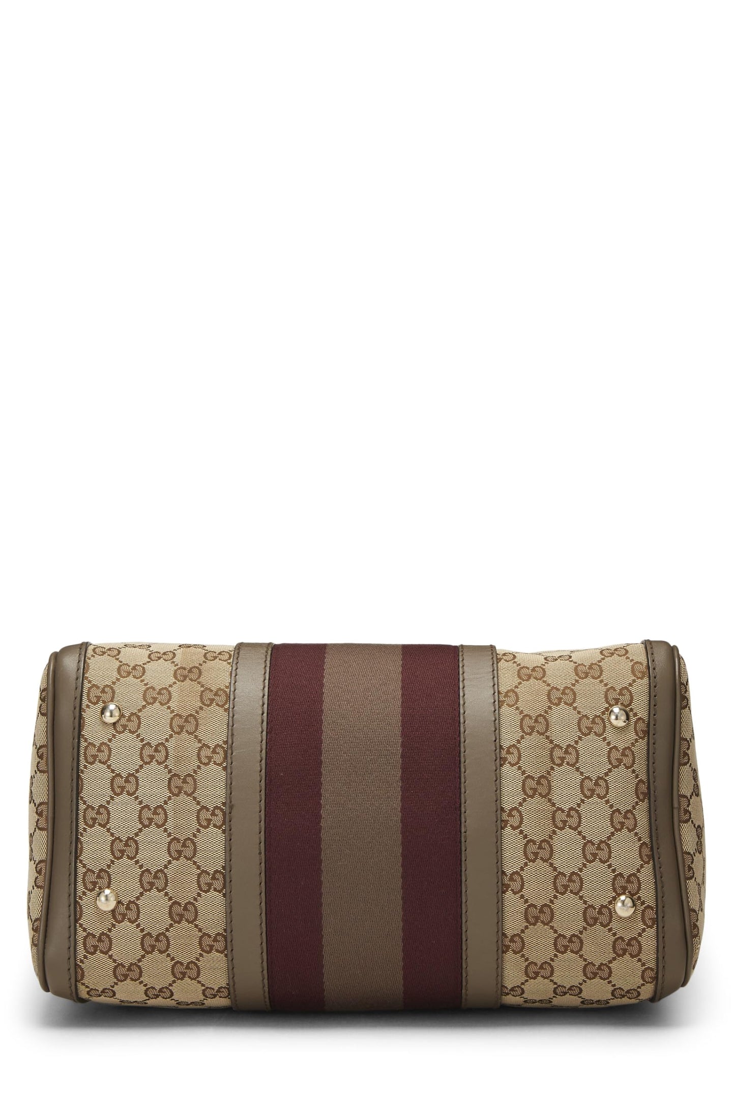 Gucci,  Brown Original GG Canvas Vintage Web Boston Medium, Brown