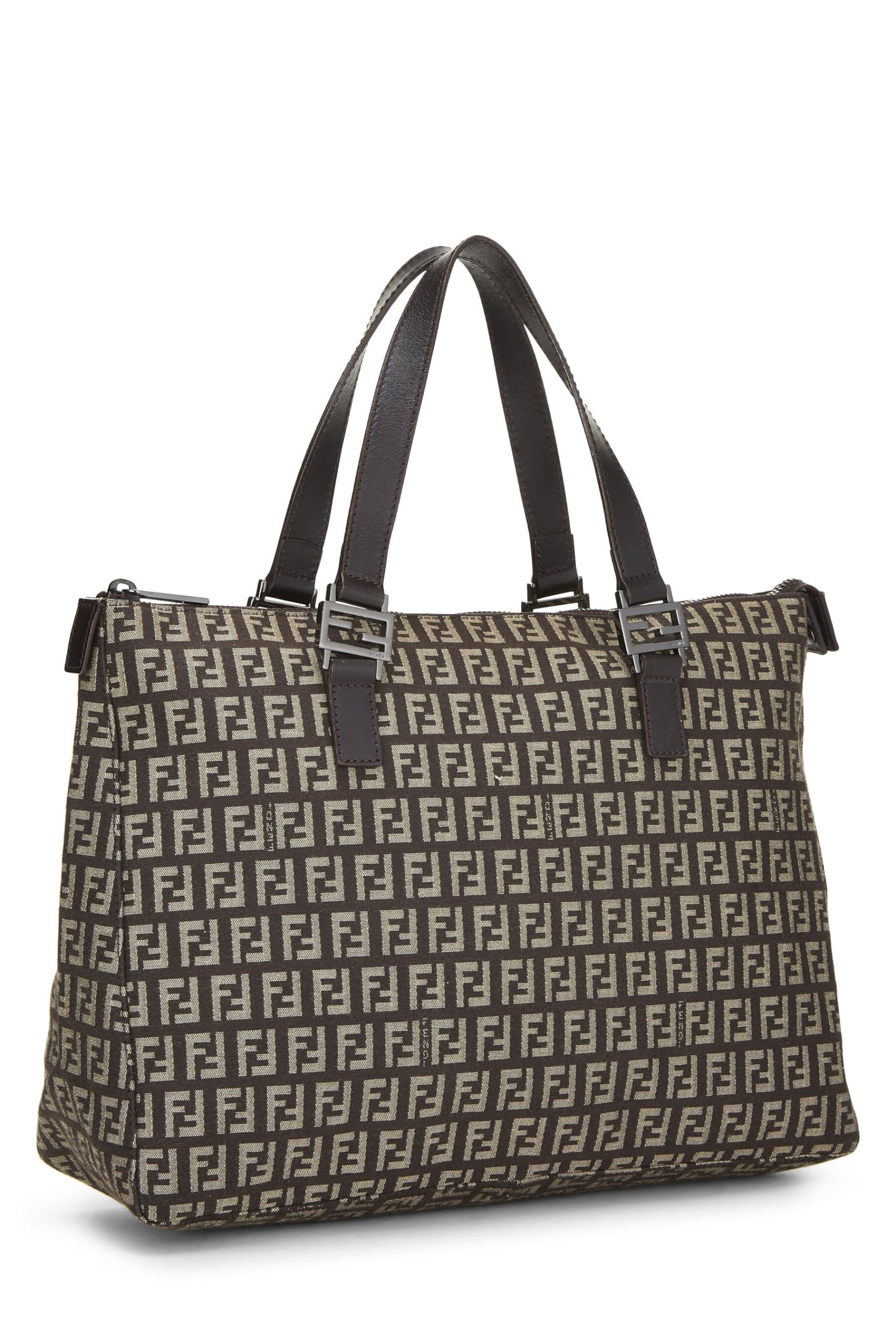 Fendi,  Brown Zucchino Canvas Tote, Brown