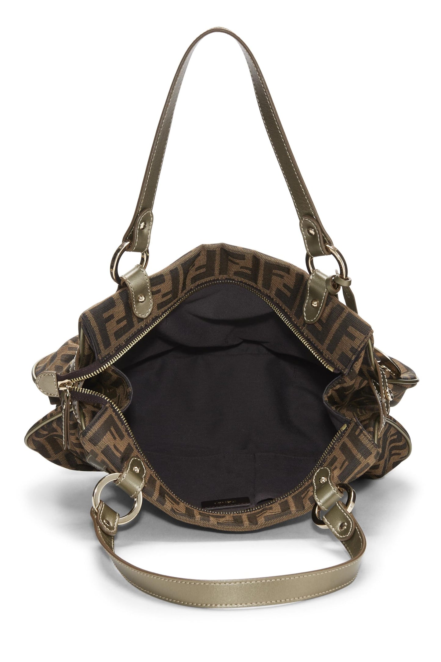 Fendi,  Brown Zucca Canvas Chef Medium, Silver
