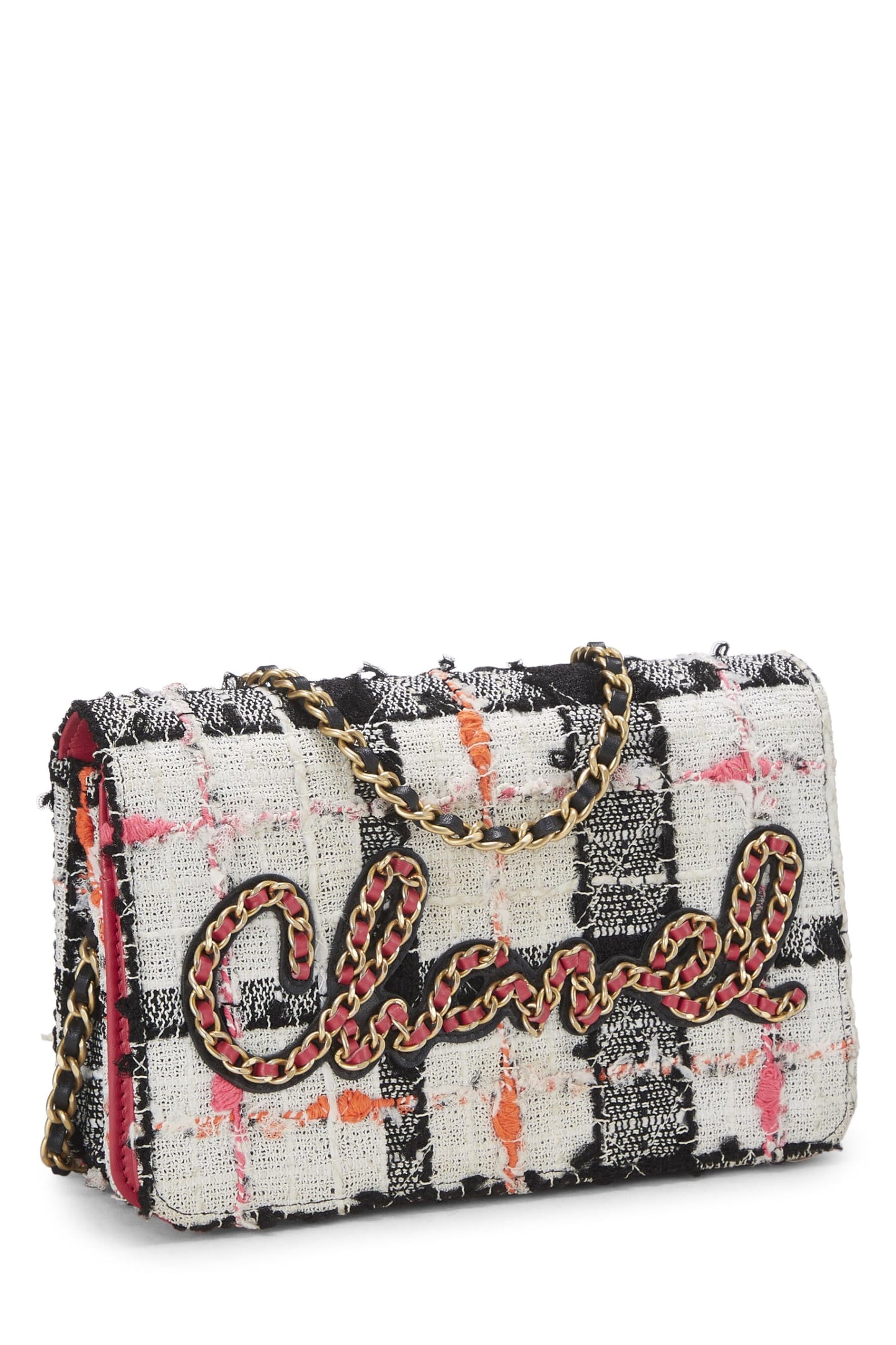 Chanel,  Multicolor Plaid Tweed Wallet on Chain (WOC), Multi