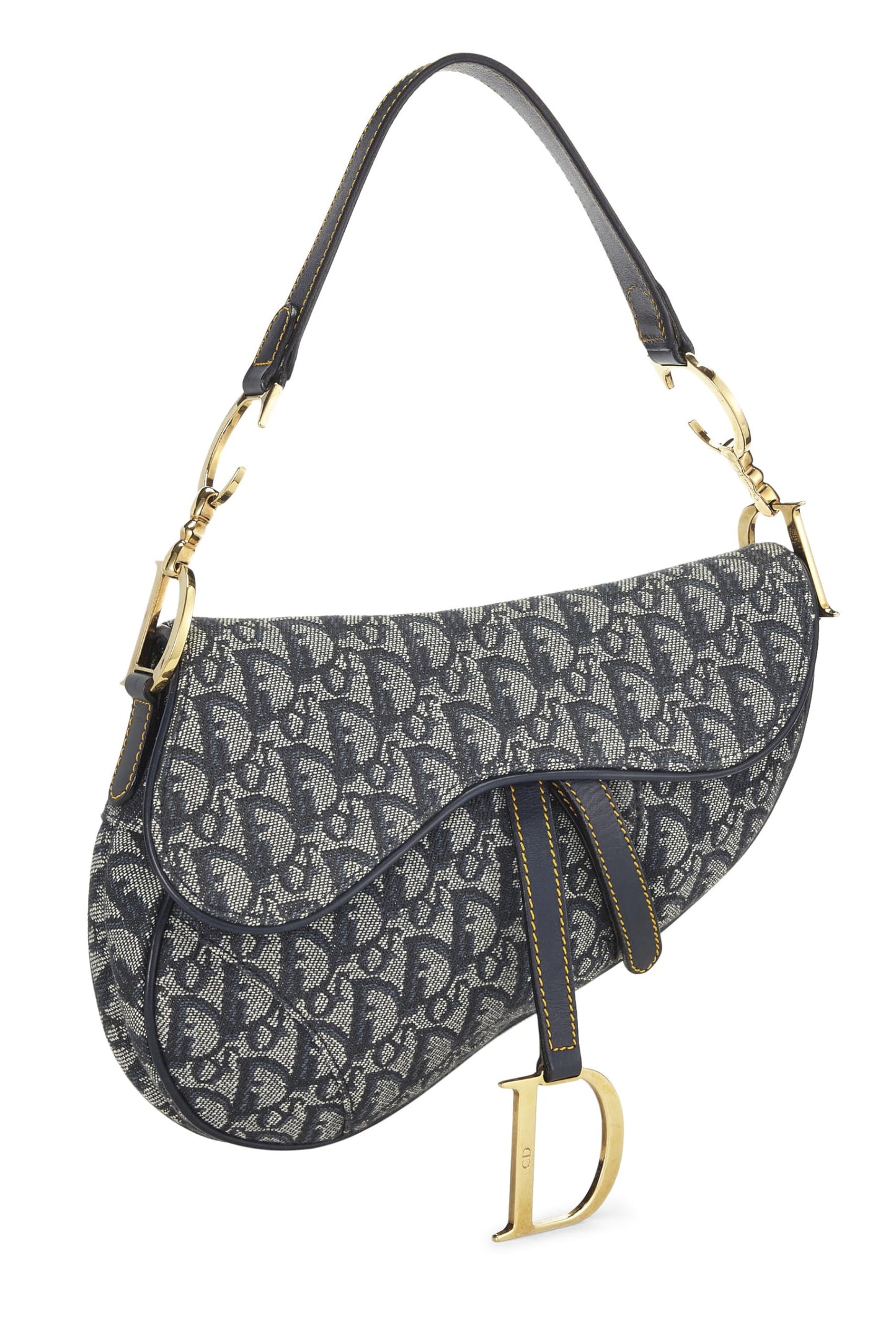 Dior,  Navy Trotter Canvas Saddle Bag, Navy