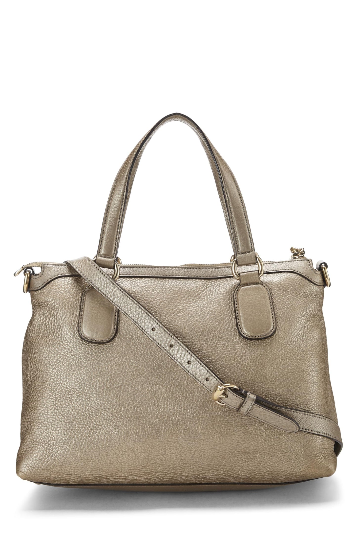 Gucci,  Gold Grained Leather Soho Top Handle Tote, Gold
