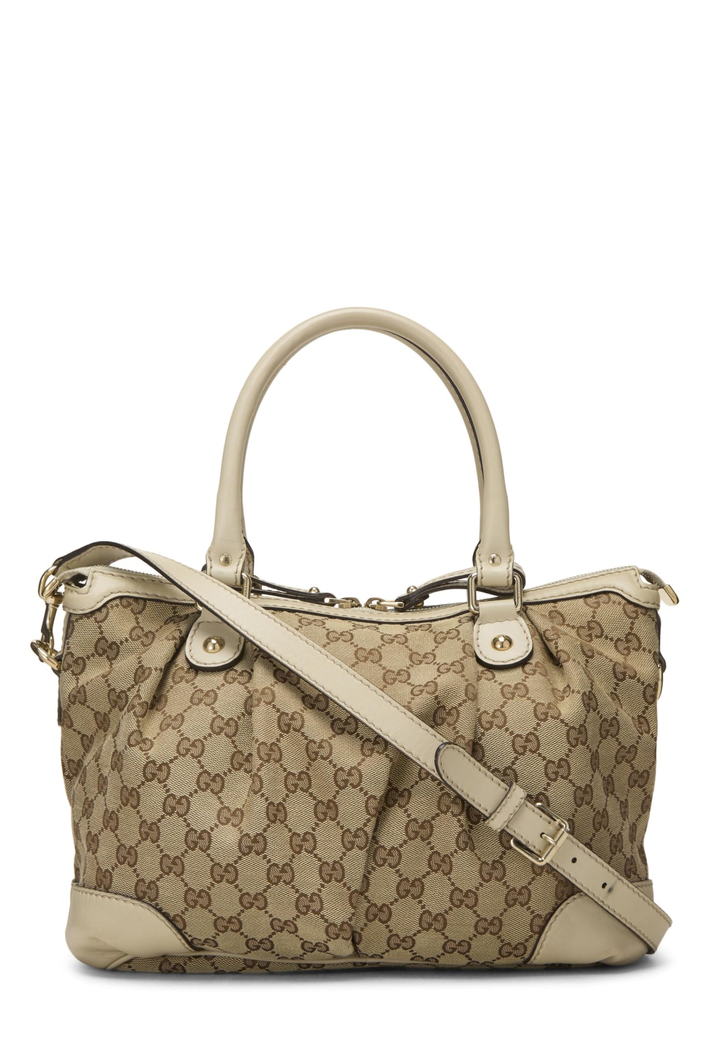 Gucci,  White Original GG Canvas Zip Sukey Hobo Large, White