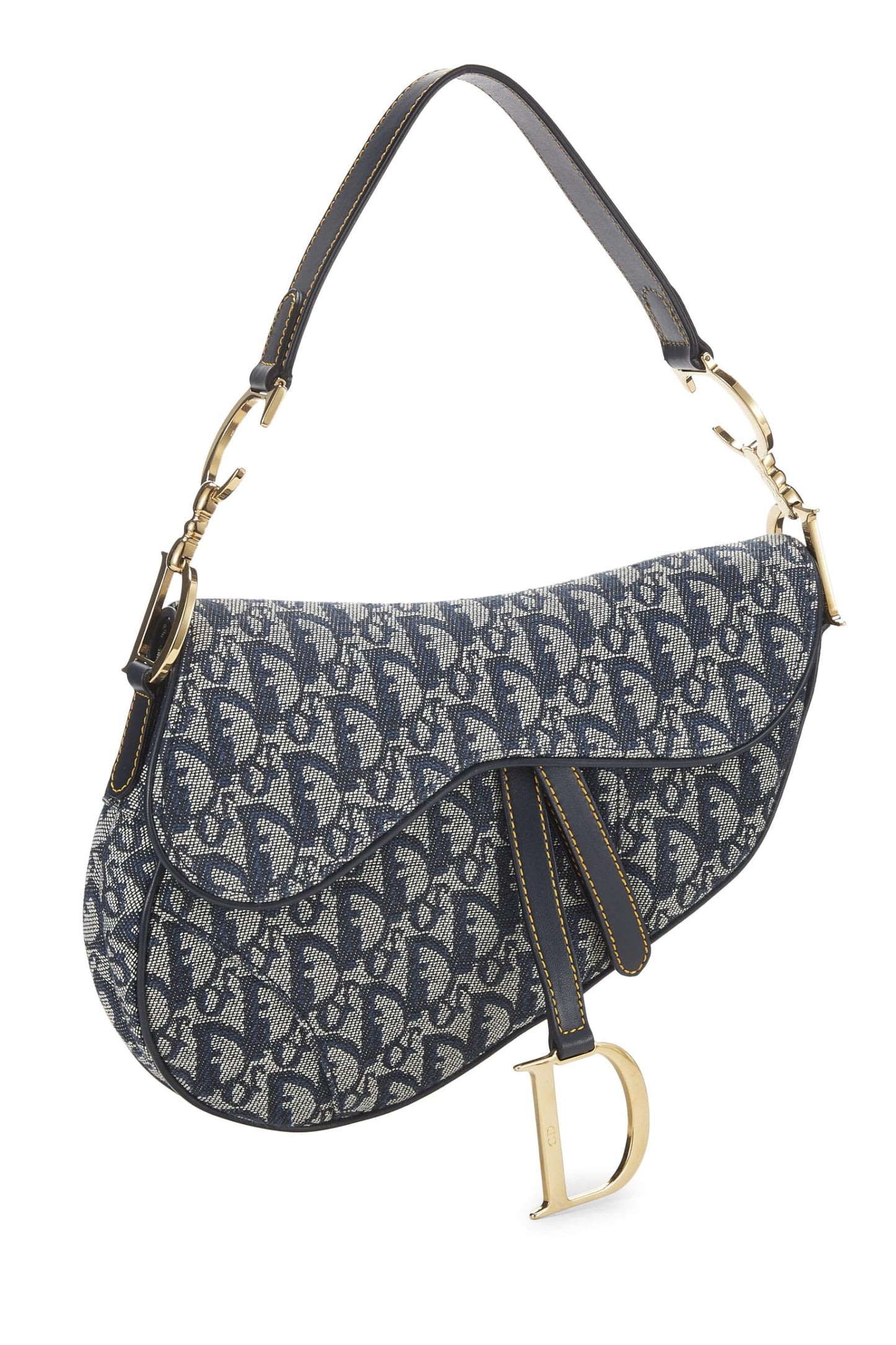Dior,  Navy Trotter Canvas Saddle Bag, Navy