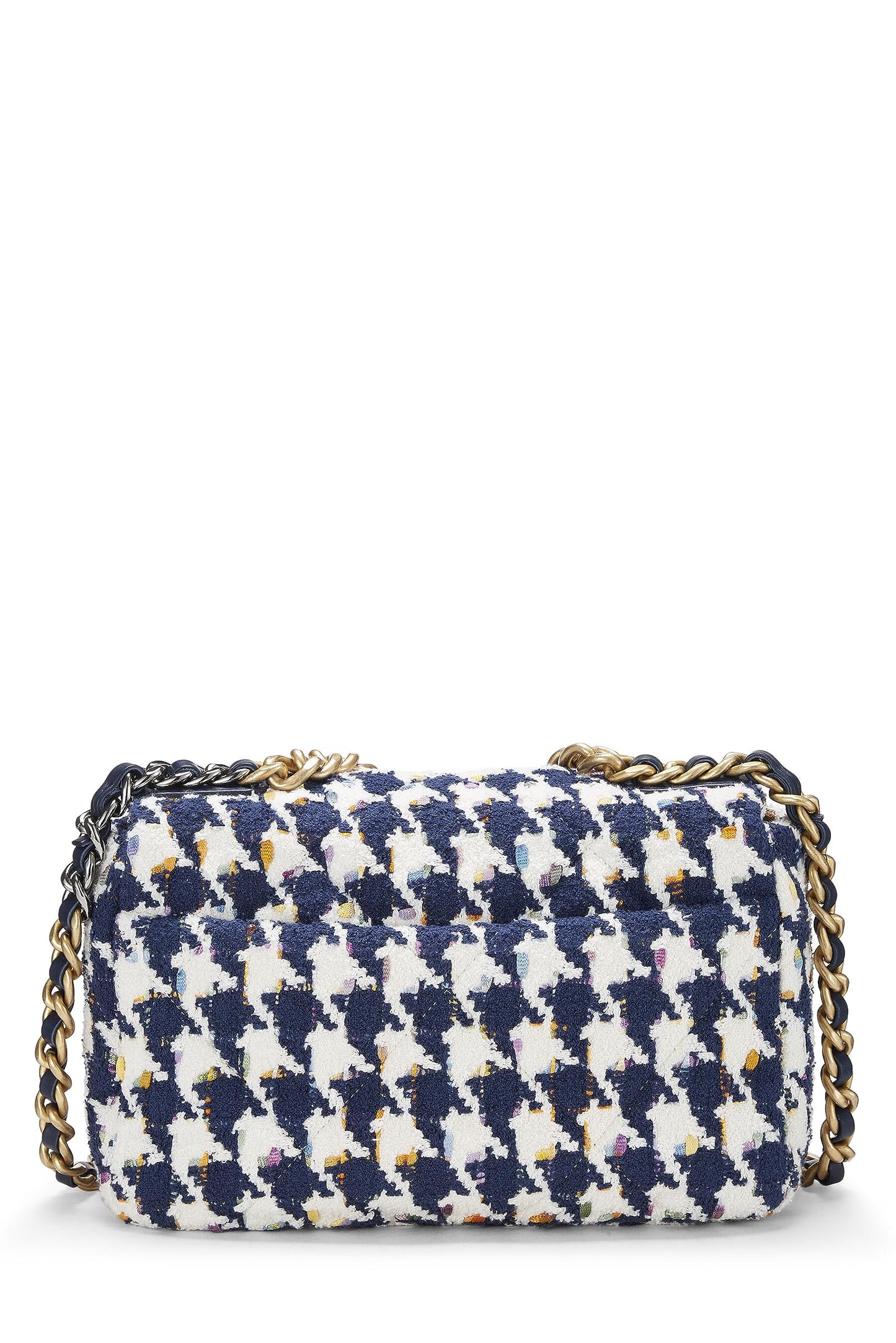 Chanel,  Blue & Multicolor Quilted Tweed 19 Flap Bag Medium, Multi
