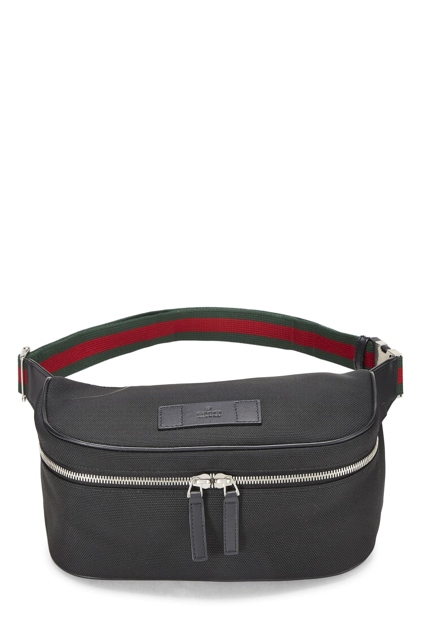 Gucci,  Black Canvas Techno Sling Bag, Black