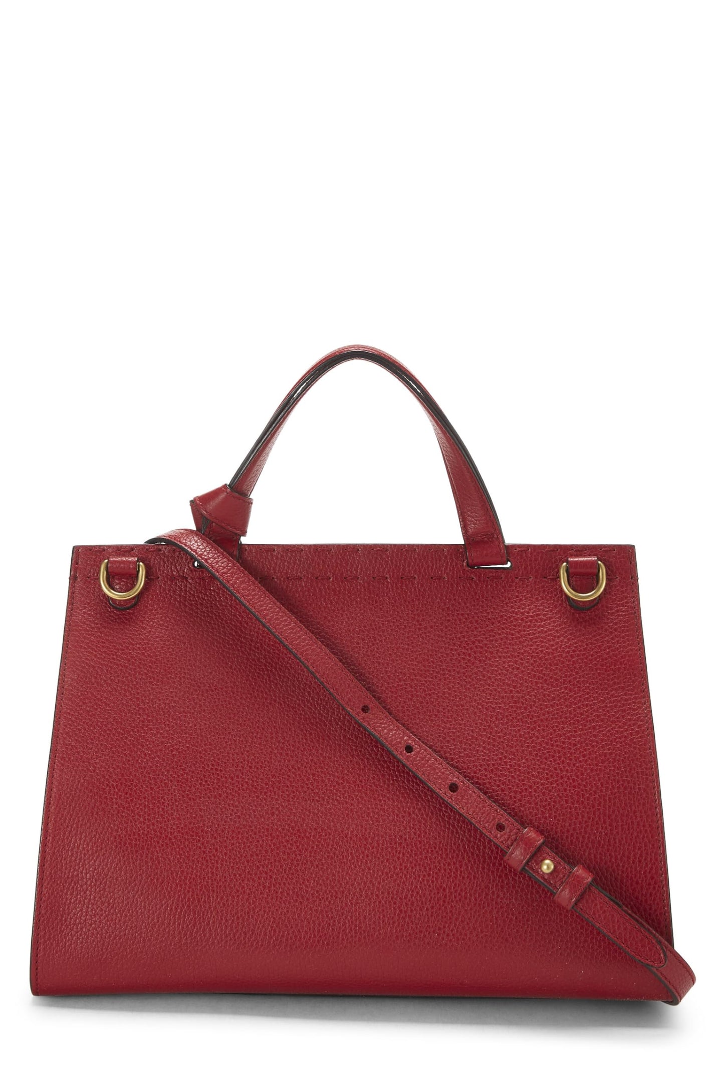 Gucci,  Red Leather GG Marmont Top Handle Flap Bag Small, Red