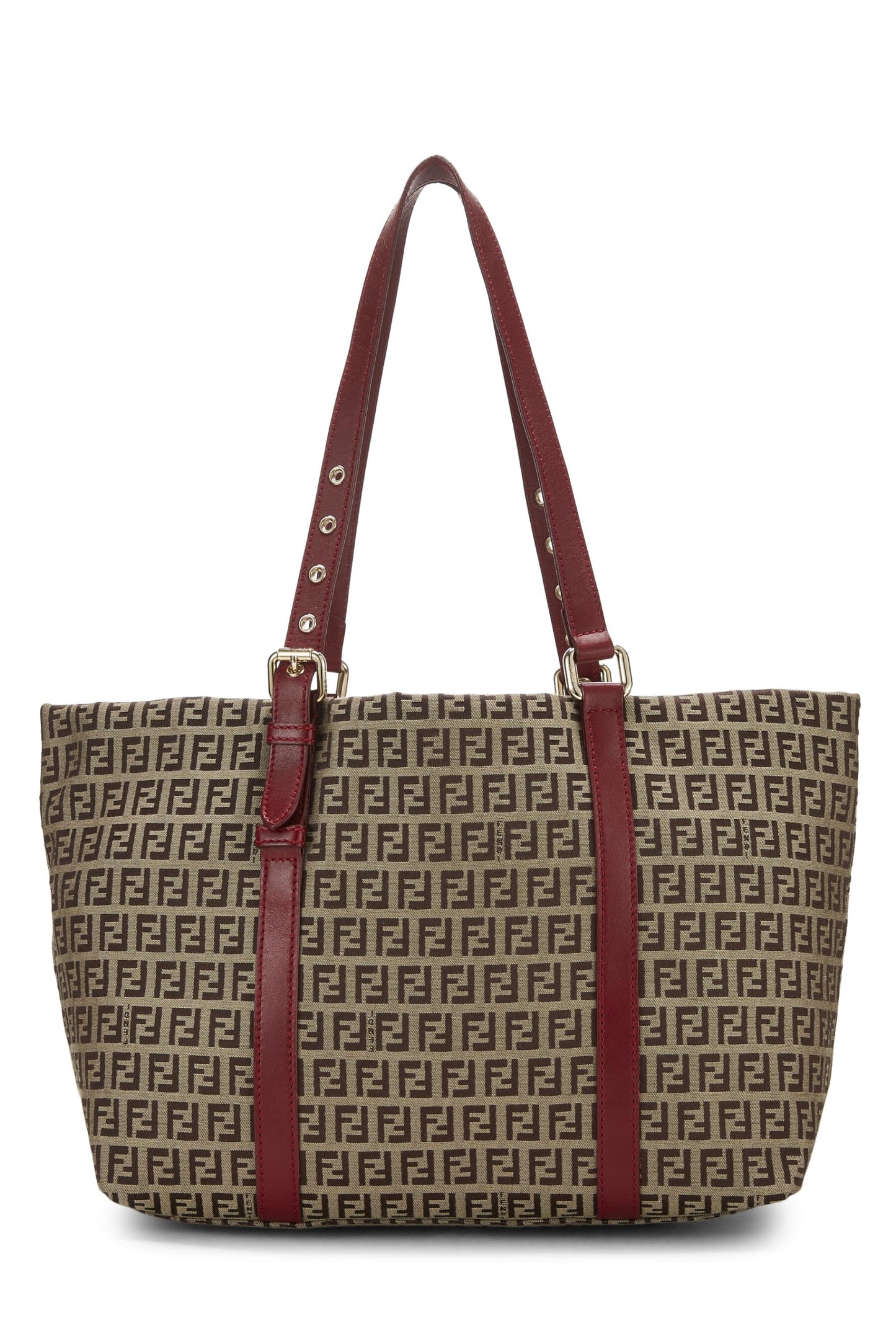 Fendi,  Red Zucchino Canvas Superstar Tote, Red