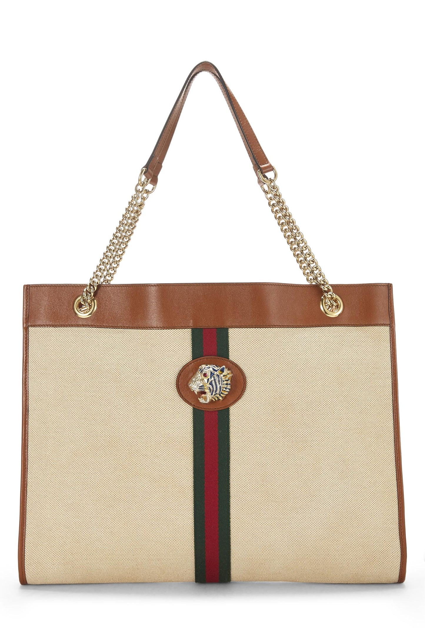 Gucci,  Brown Original GG Supreme Canvas Rajah Tote Large, Brown