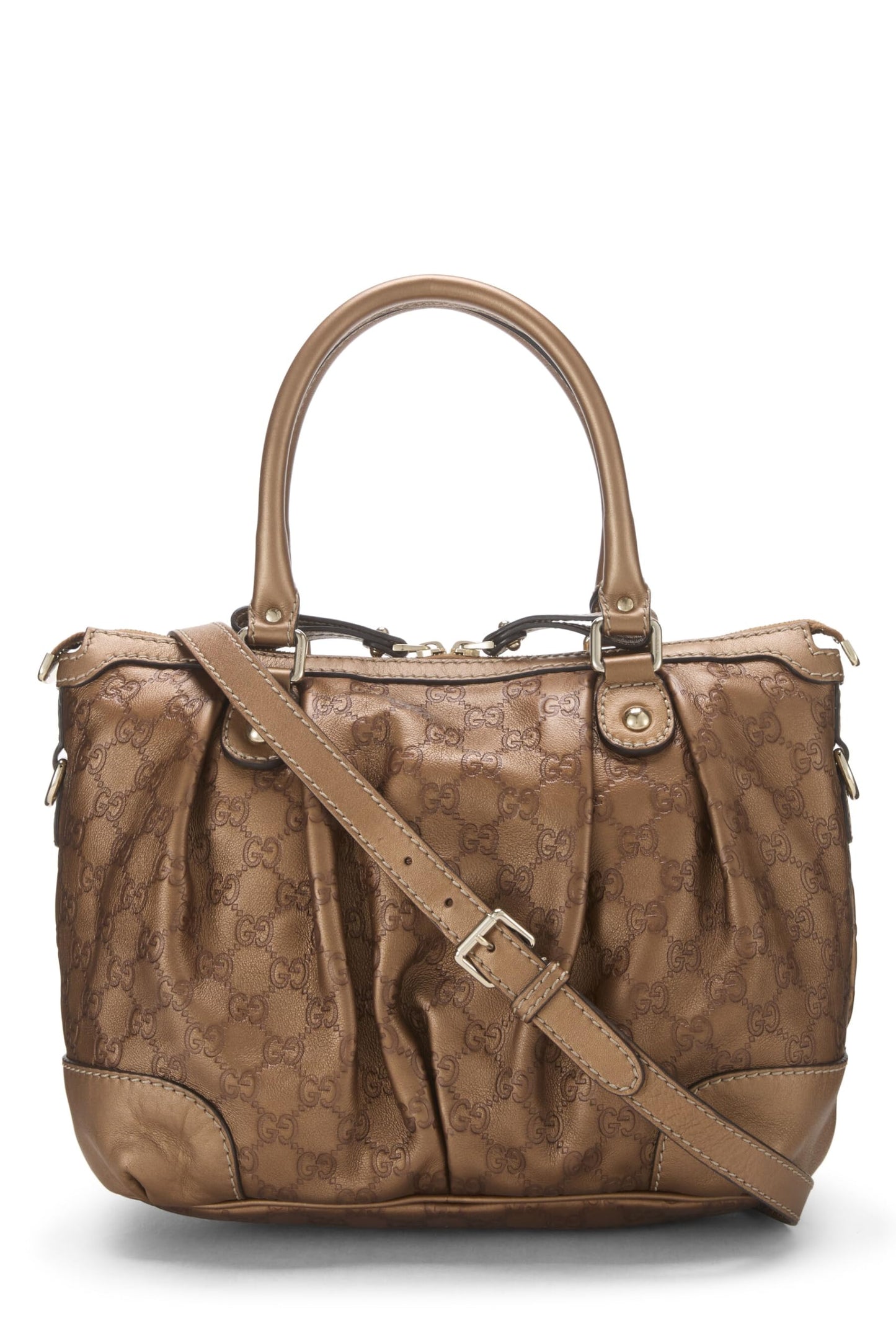 Gucci,  Bronze Guccissima Sukey Handbag Large, Brown