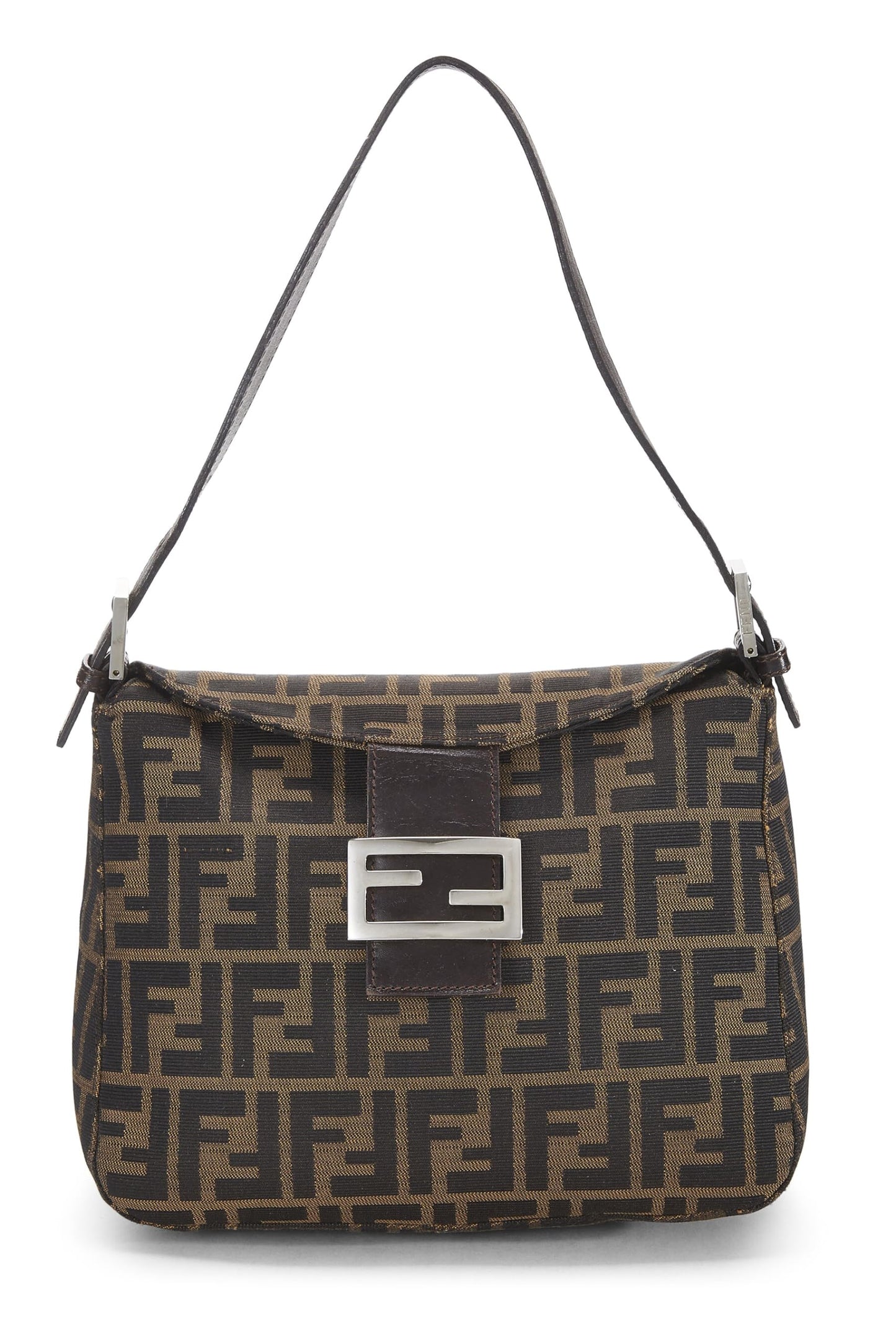 Fendi,  Brown Zucca Canvas Shoulder Bag, Brown