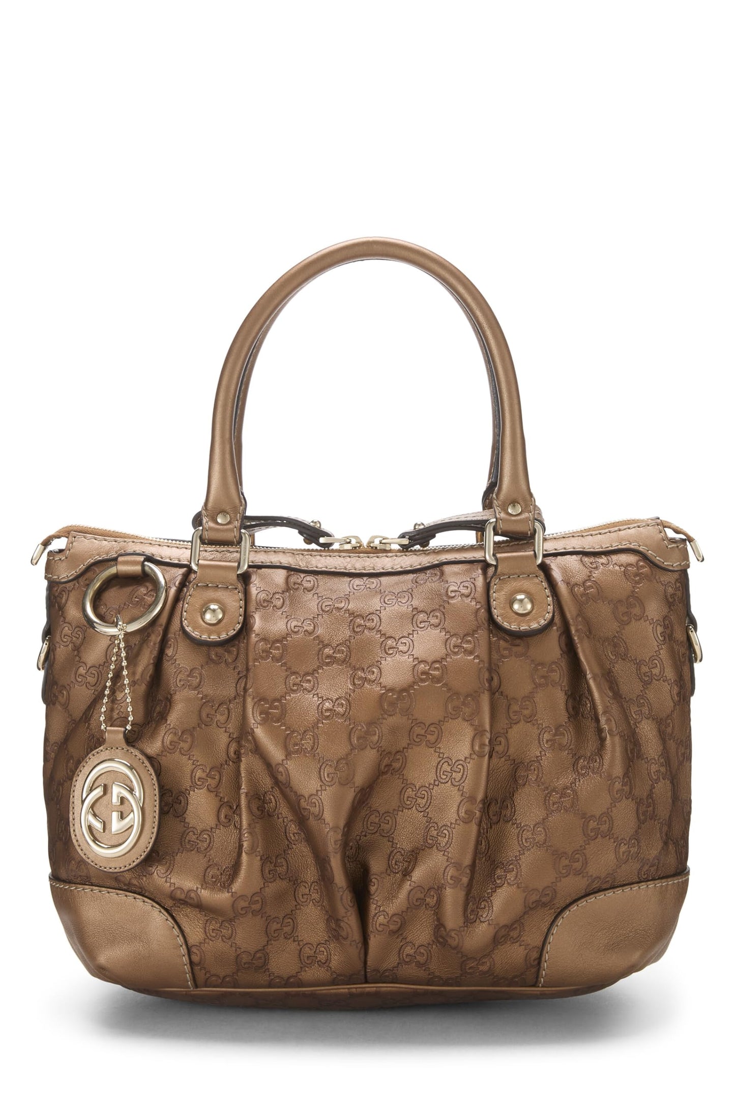 Gucci,  Bronze Guccissima Sukey Handbag Large, Brown