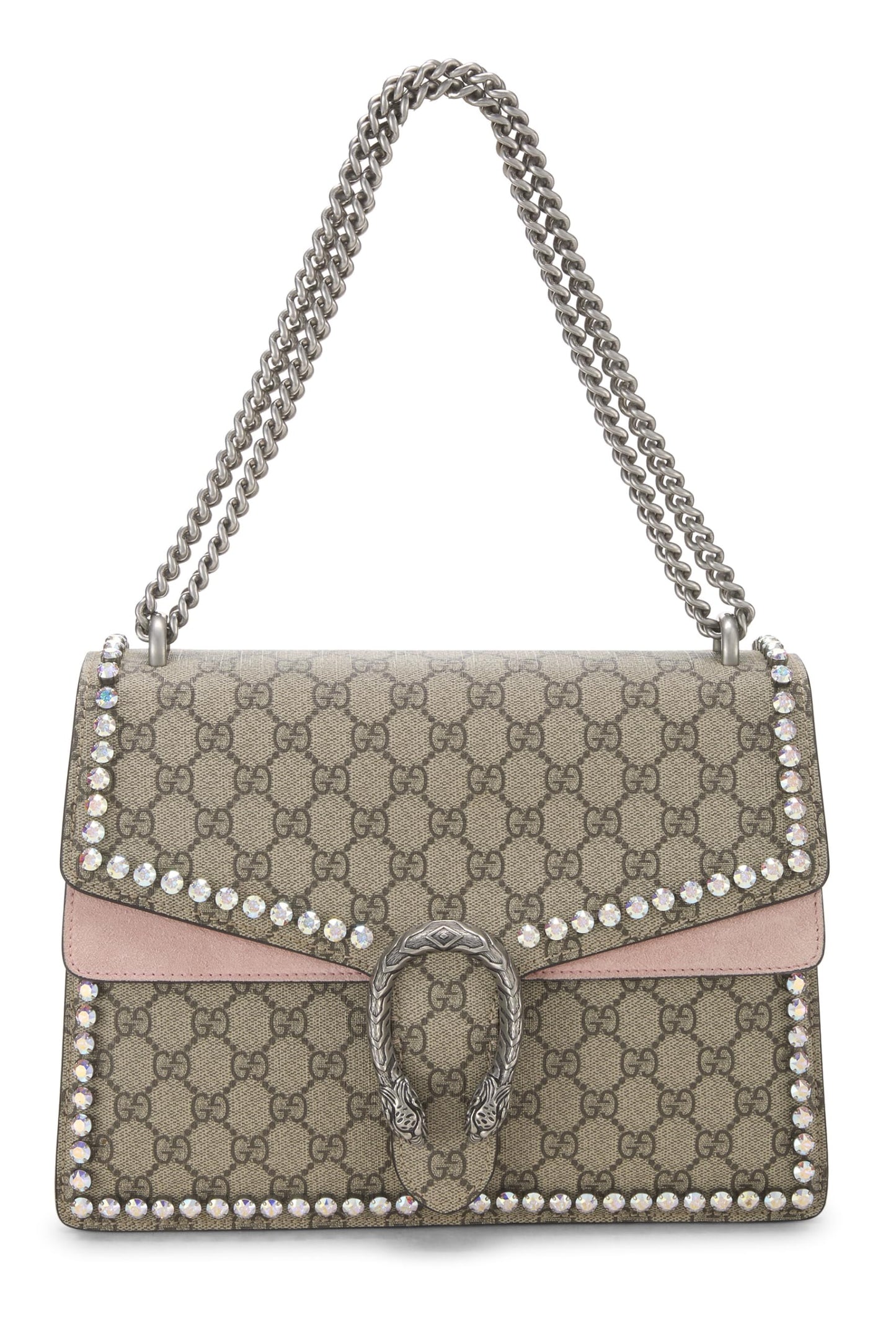 Gucci,  Original GG Supreme Crystal Embellished Dionysus Shoulder Bag Medium, Pink
