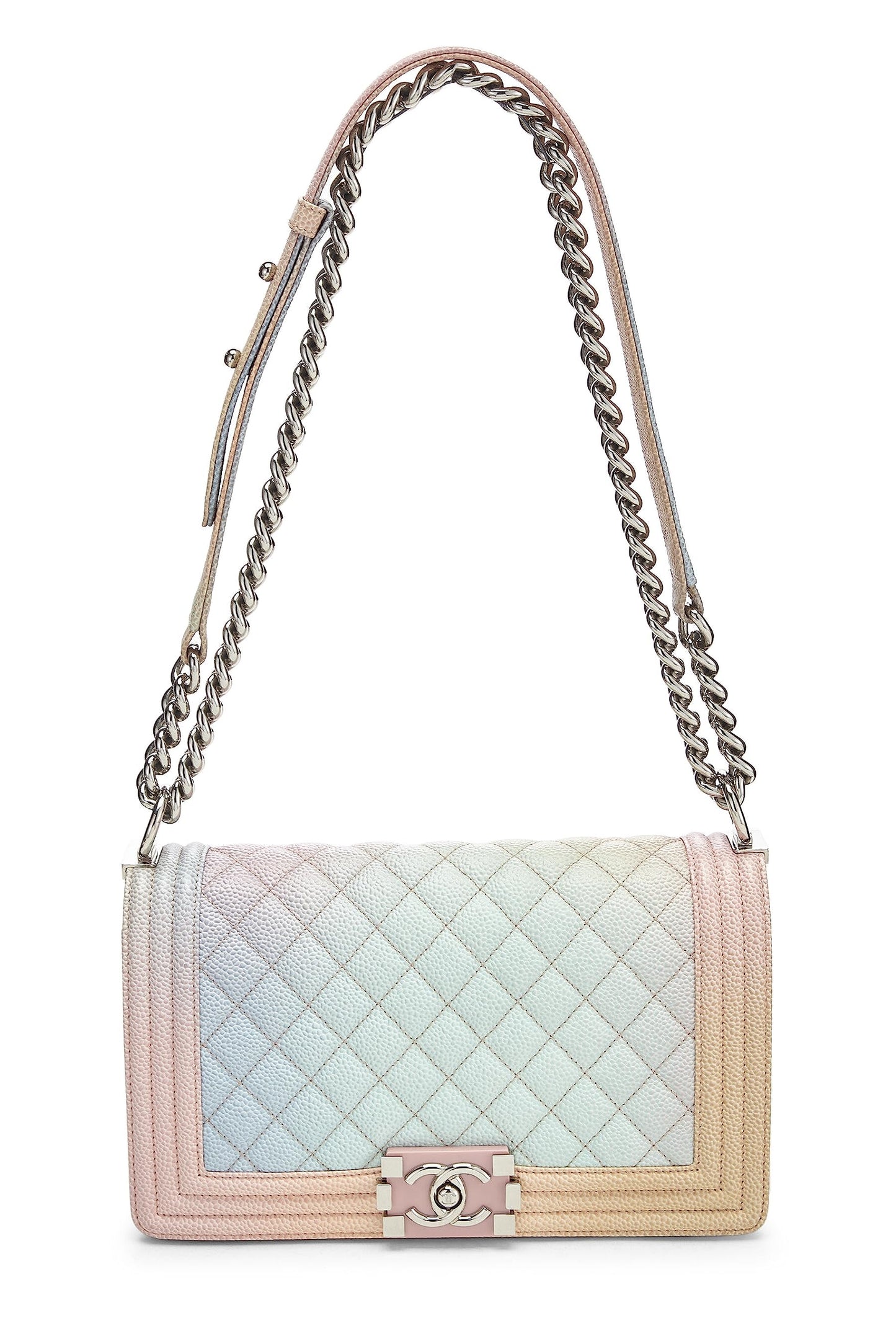 Chanel,  Rainbow Quilted Caviar Boy Bag Medium, Multi
