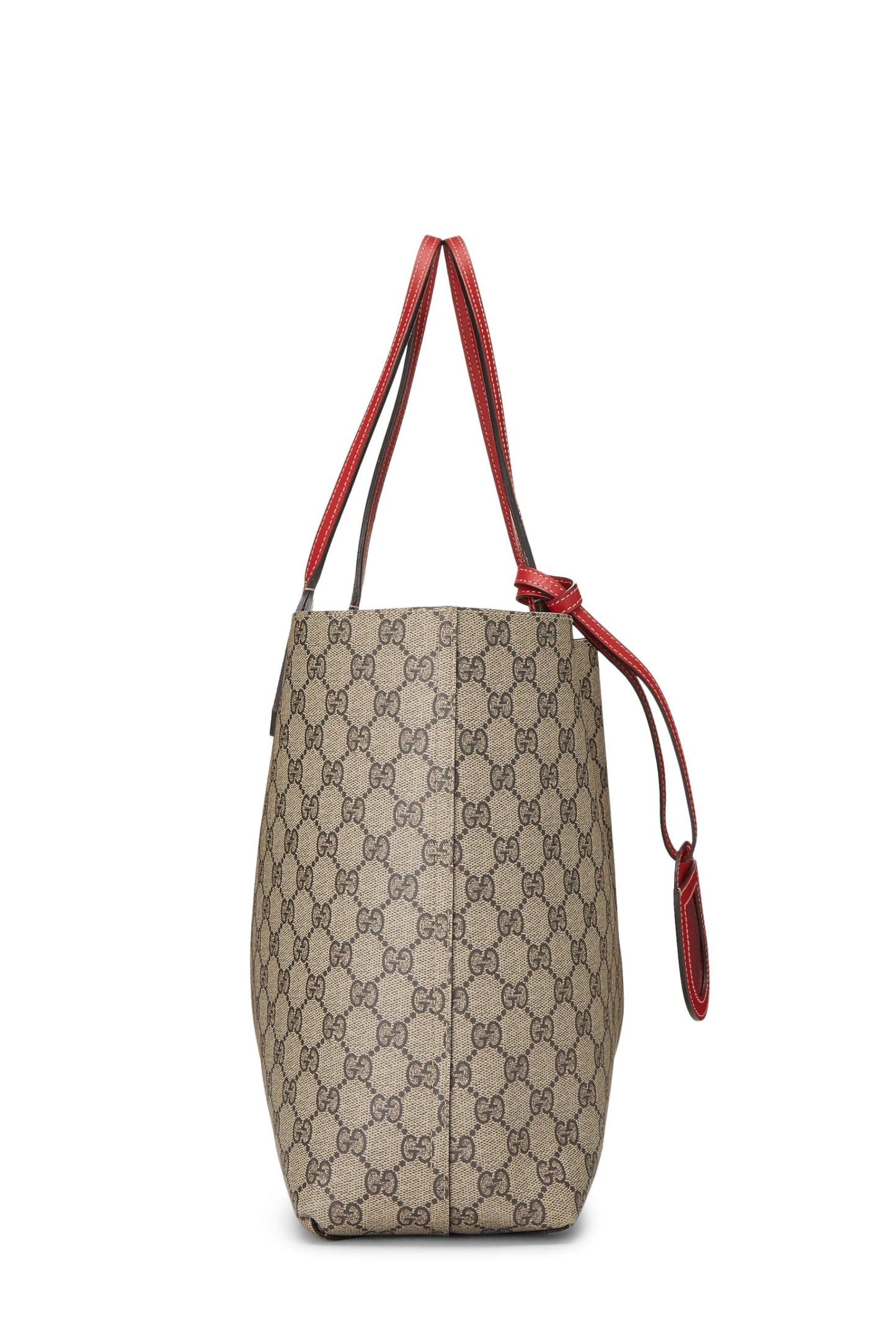 Gucci,  Red & Original GG Supreme Canvas Reversible Tote, Red