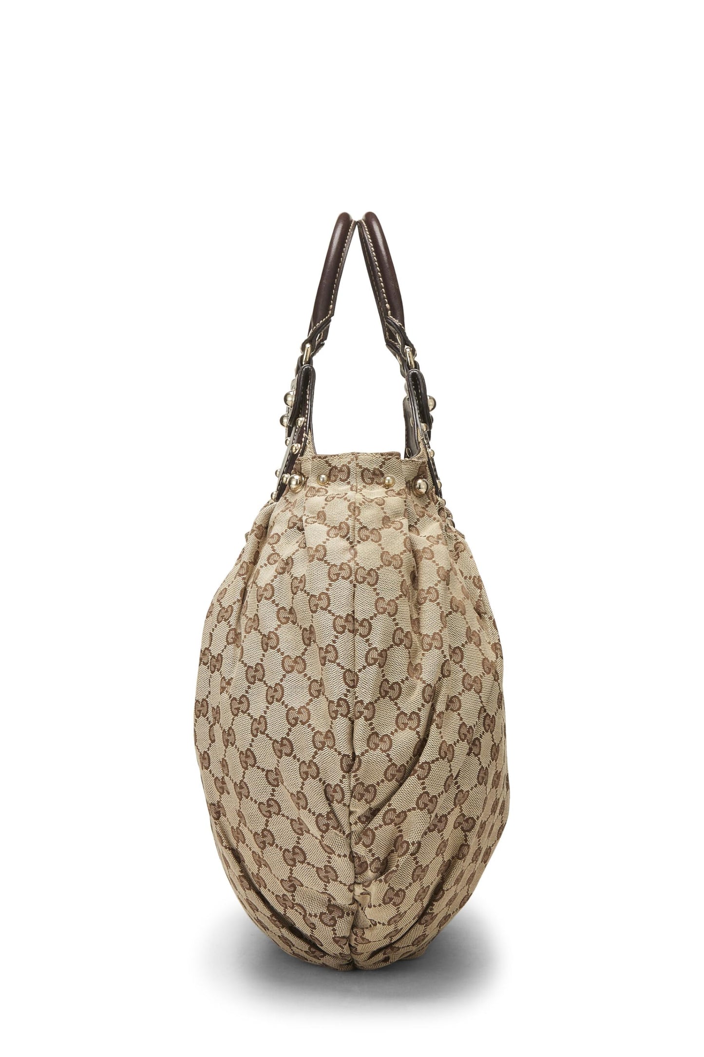 Gucci,  Brown Original GG Canvas Studded Pelham Tote Large, Brown