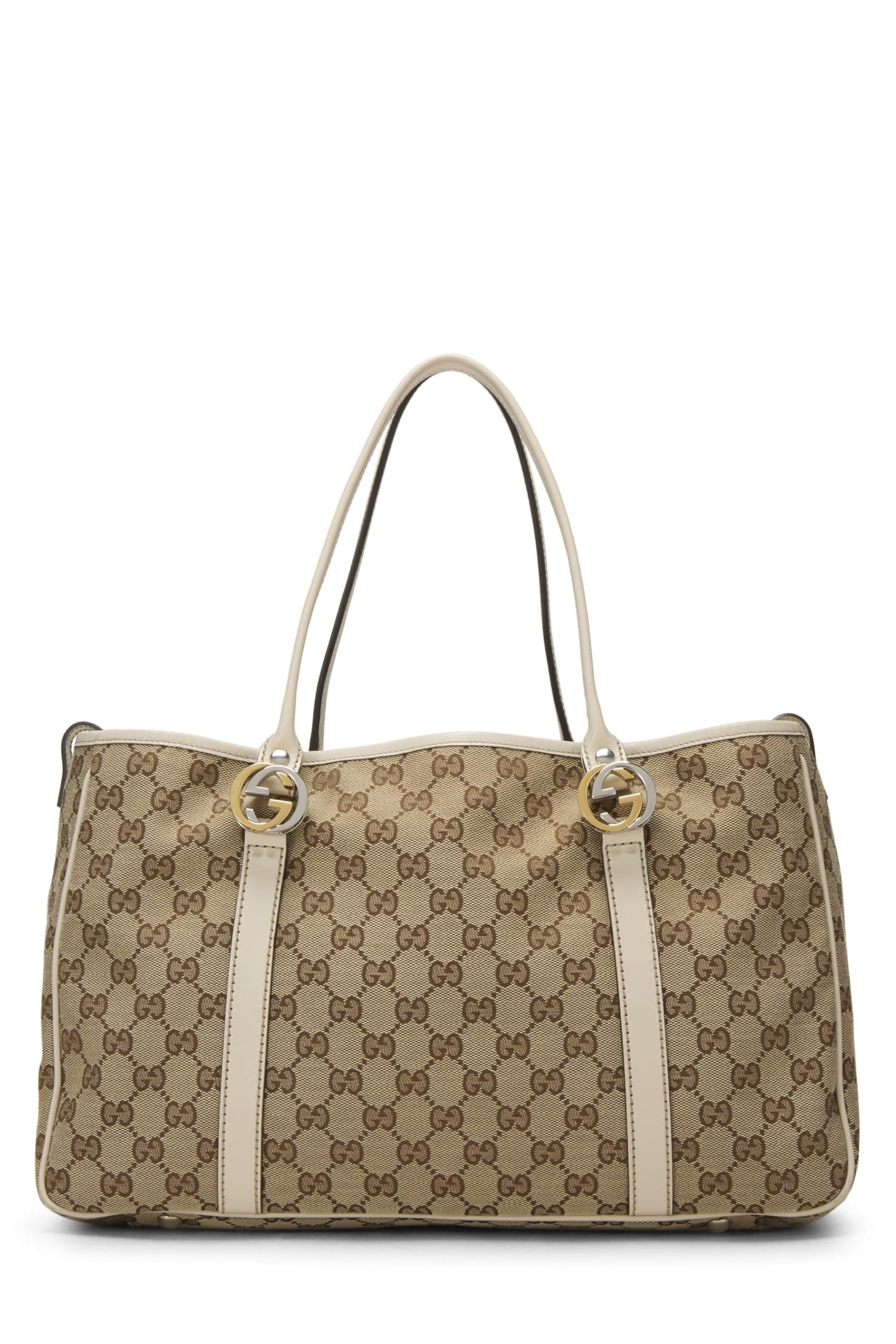 Gucci,  White Original GG Canvas Twins Tote, White