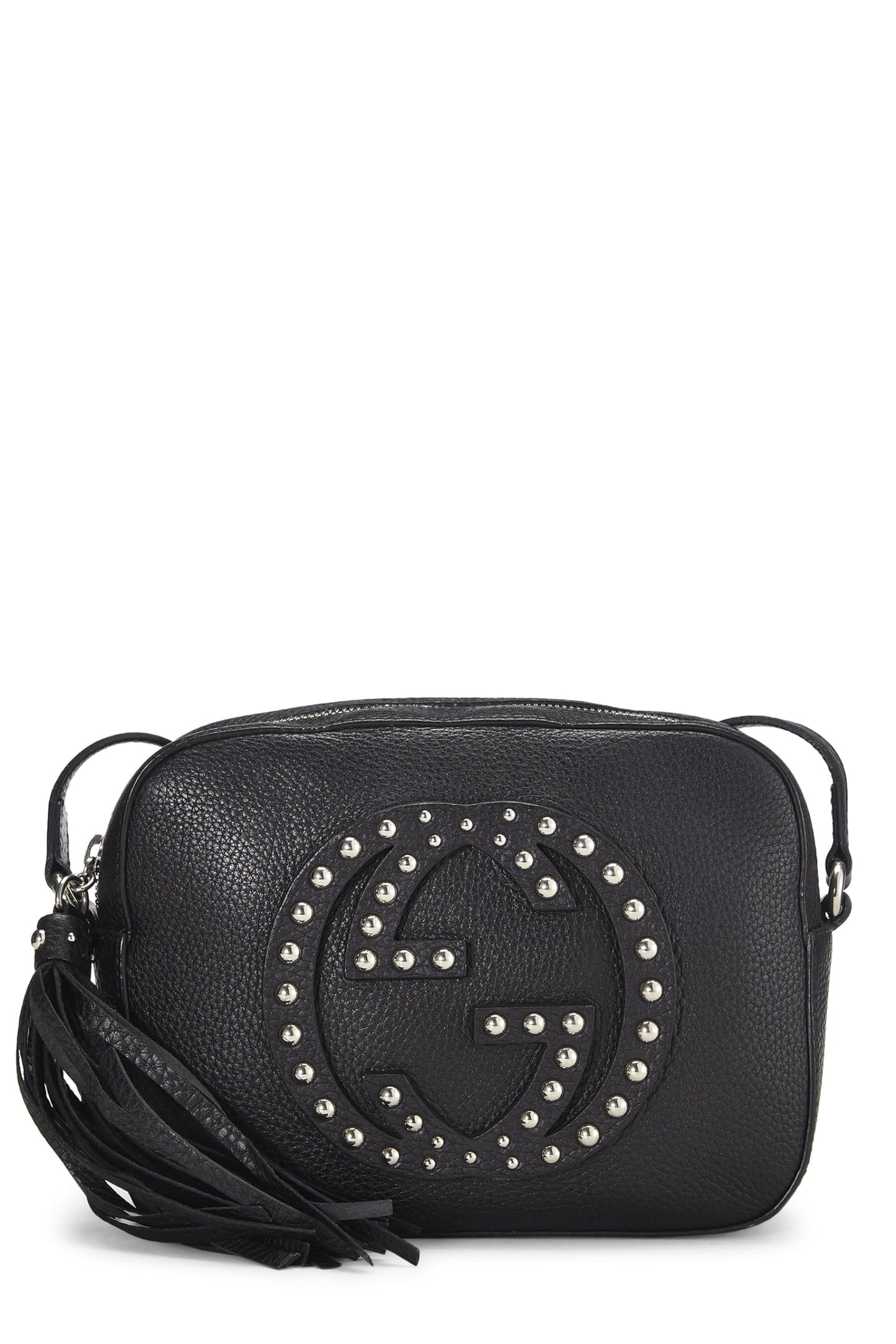 Gucci,  Black Grained Leather Studded Soho Disco, Black