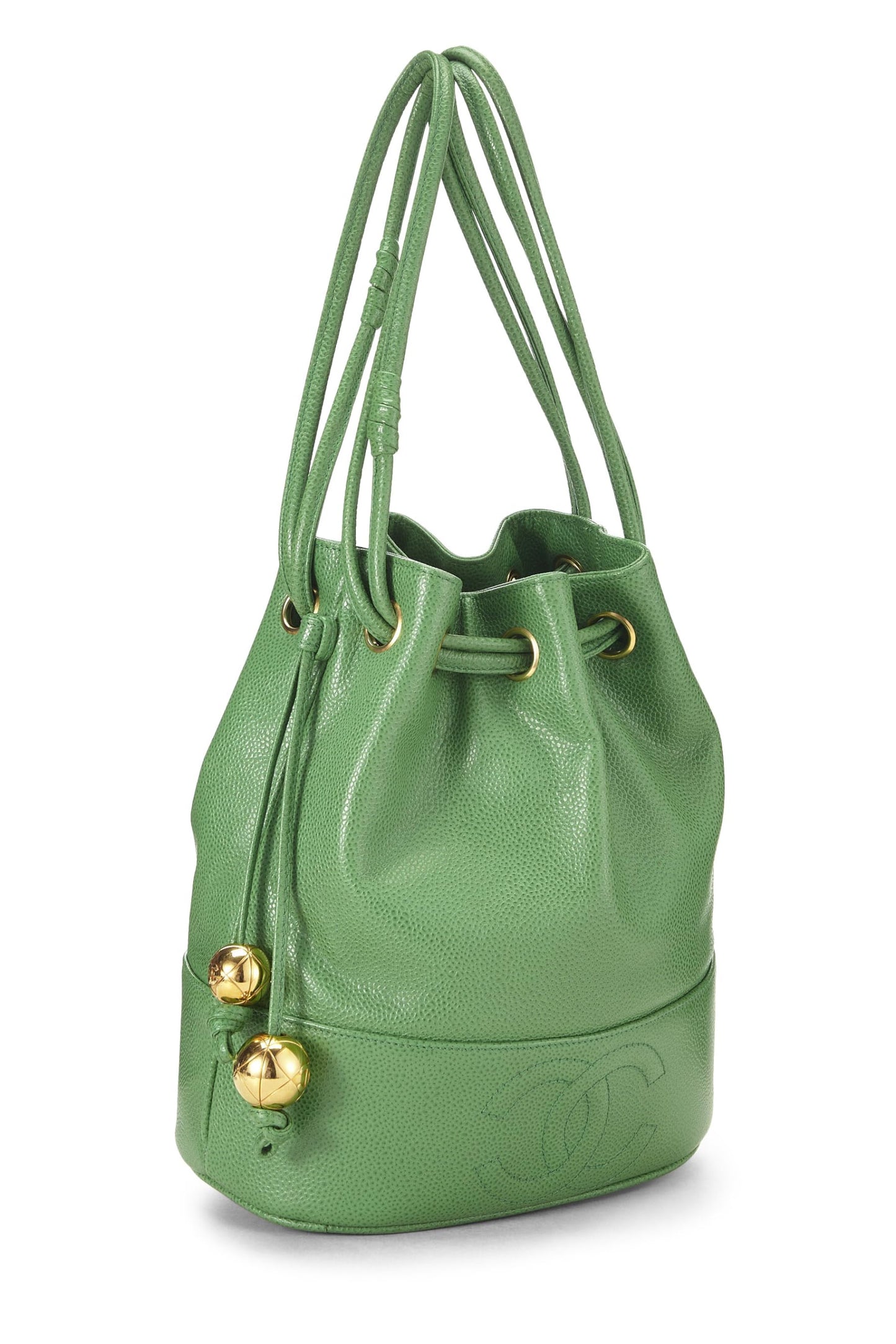Chanel,  Green Caviar 3 'CC' Bucket Bag, Green