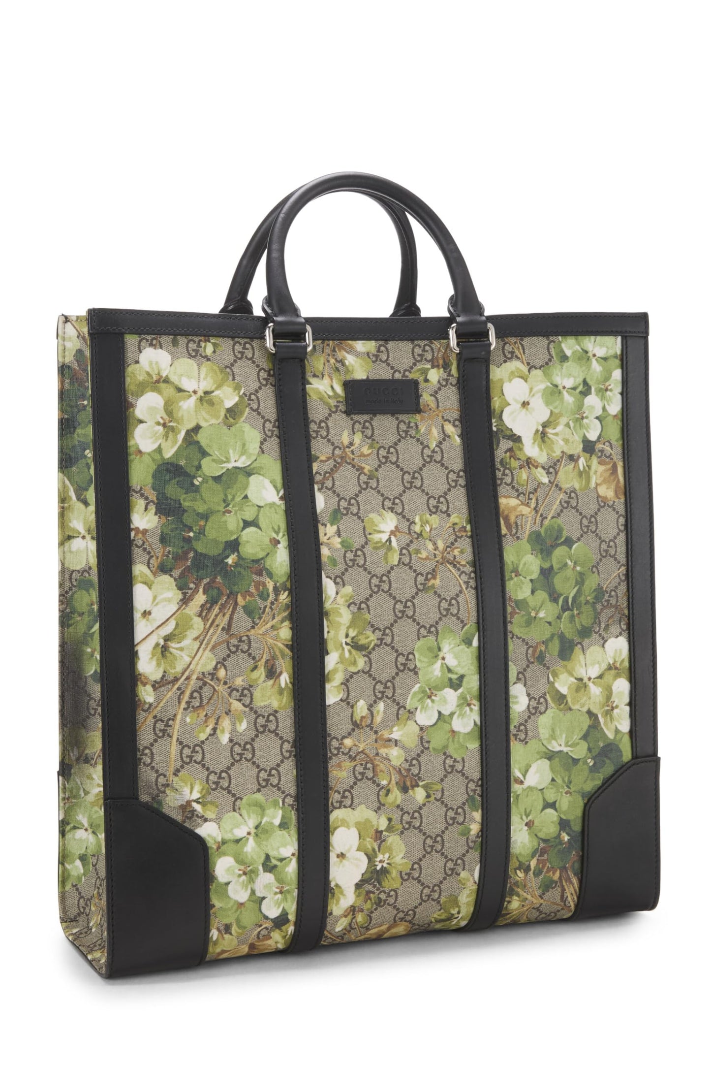 Gucci,  Green GG Supreme Coated Canvas Blooms Tote Large, Green