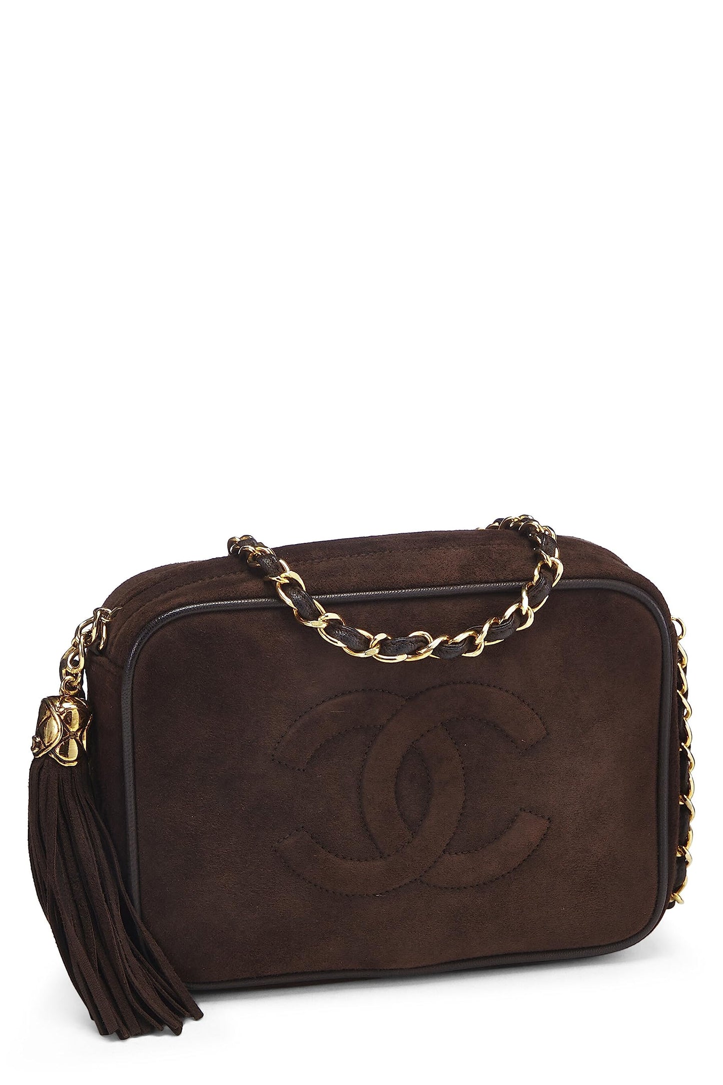Chanel,  Brown Suede Camera Bag Mini, Brown